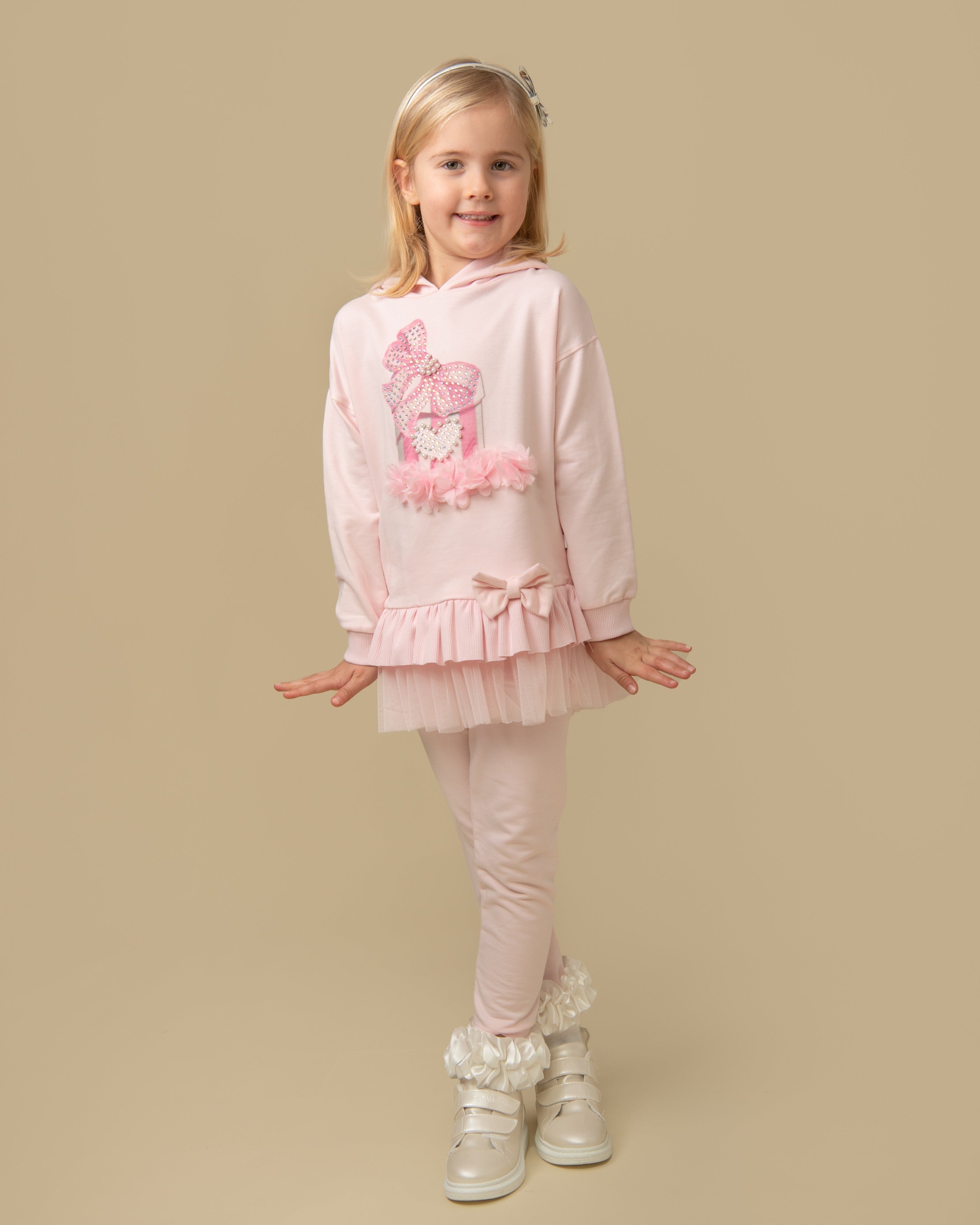 Pink Ruffle Tulle Present Tracksuit - B