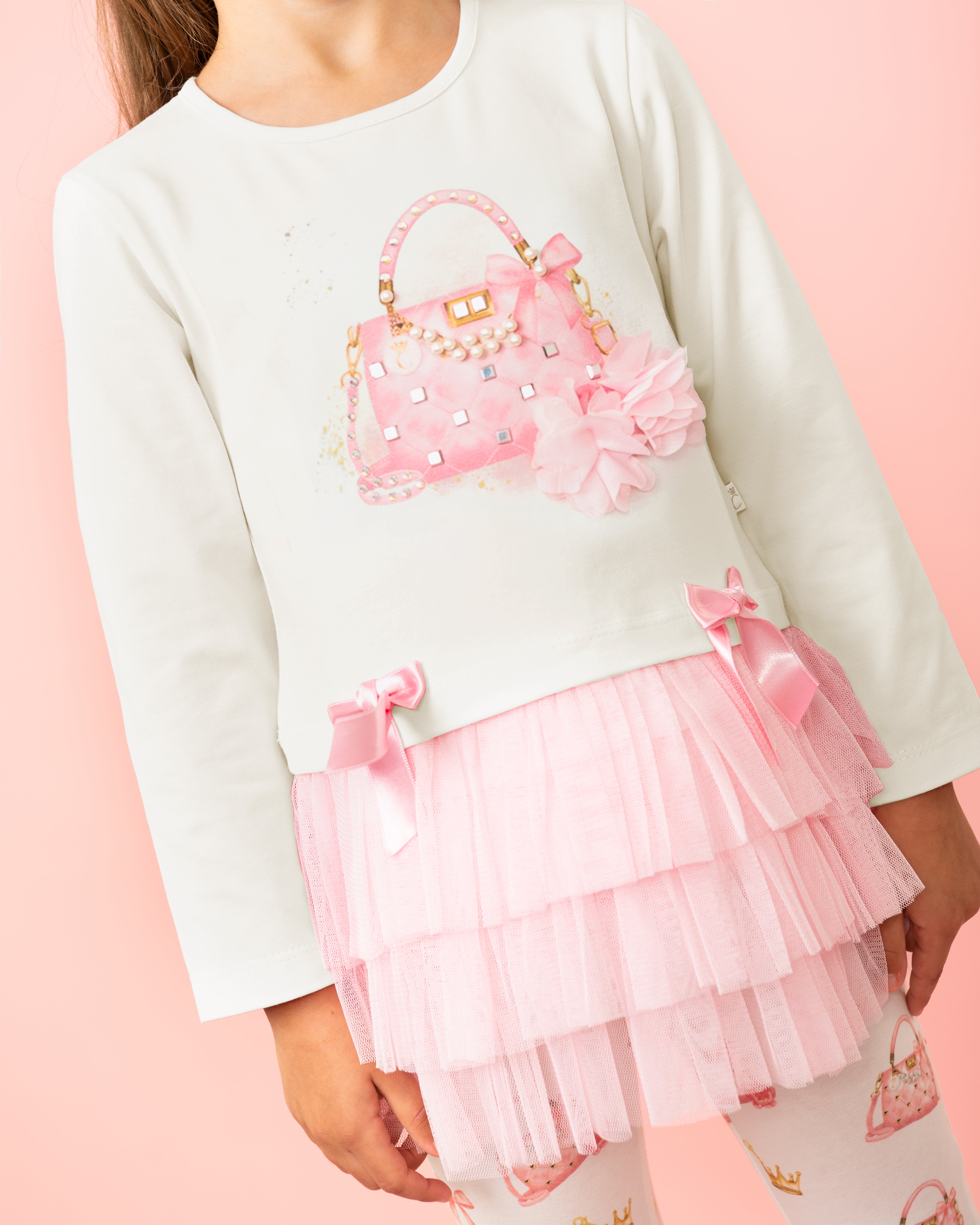 Pink Ruffled Tulle Leggings Set (12 months-3 years)