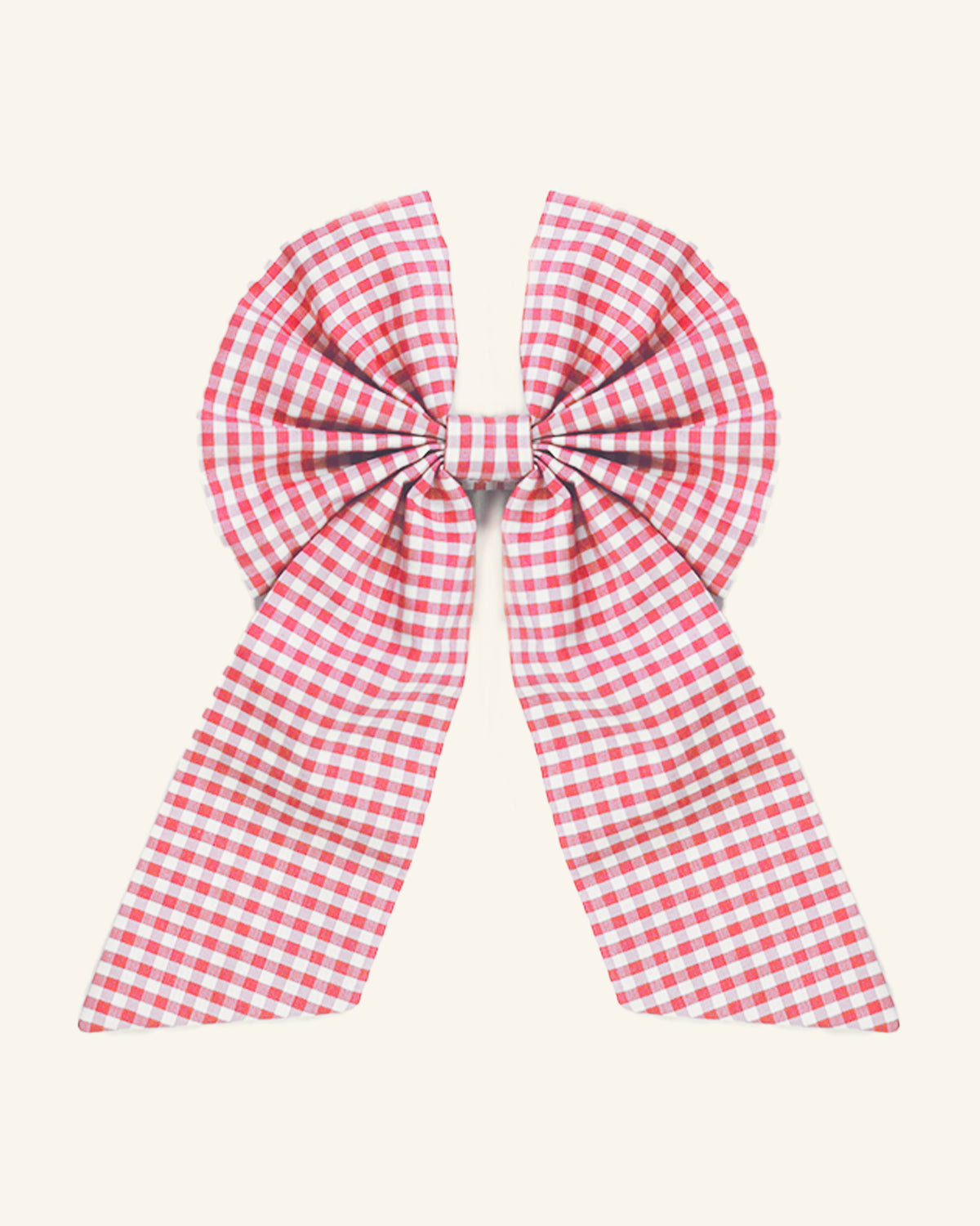 Red Gingham Bow Hair Clip