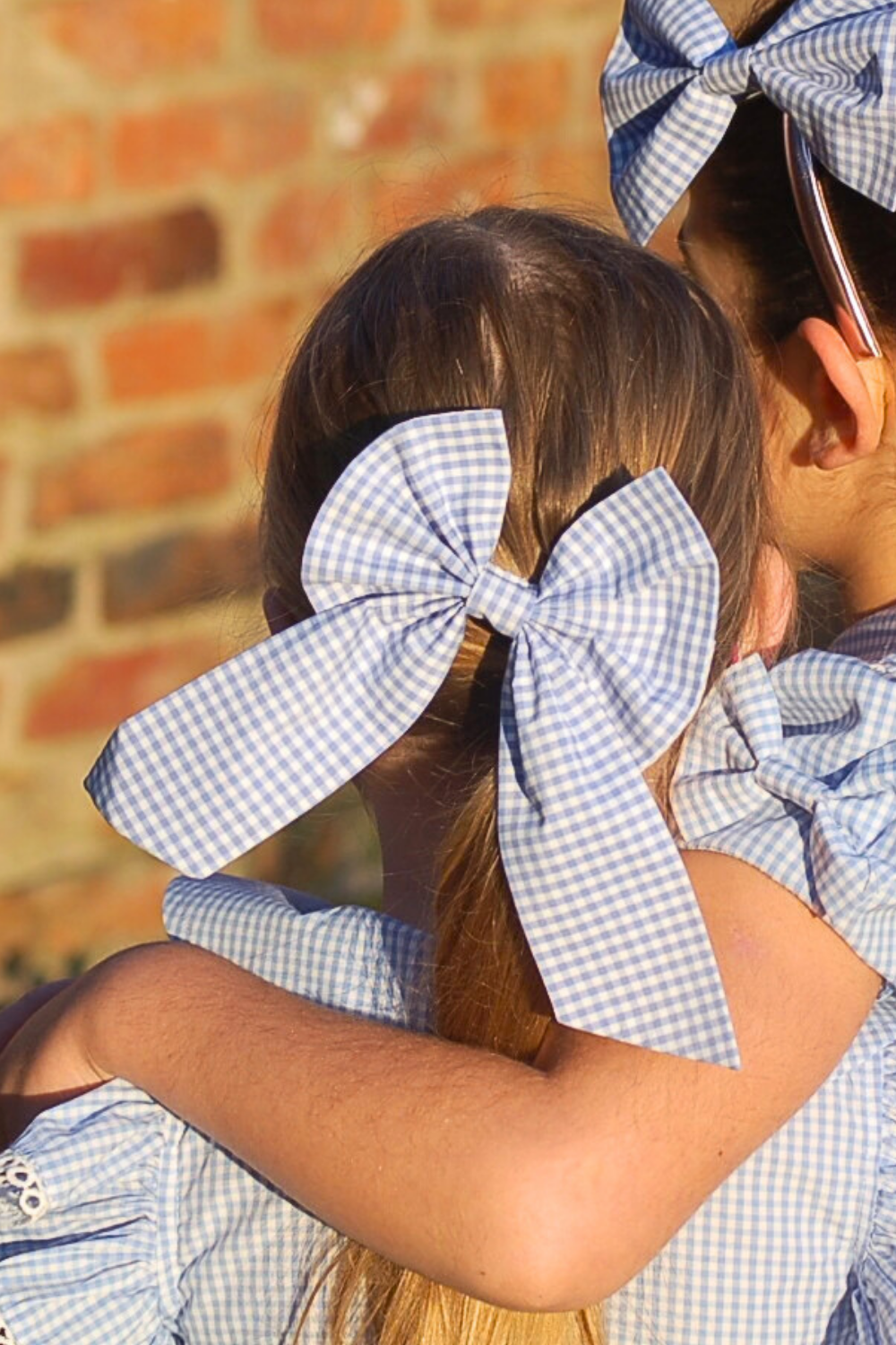 Blue Gingham Bow Hair Clip