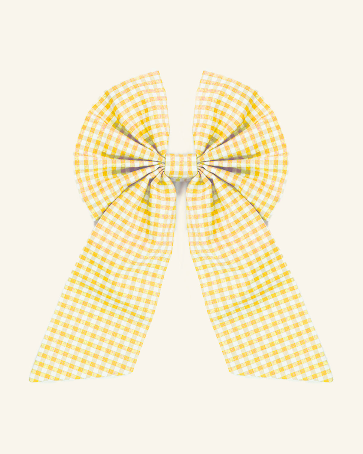 Yellow Gingham Bow Hair Clip