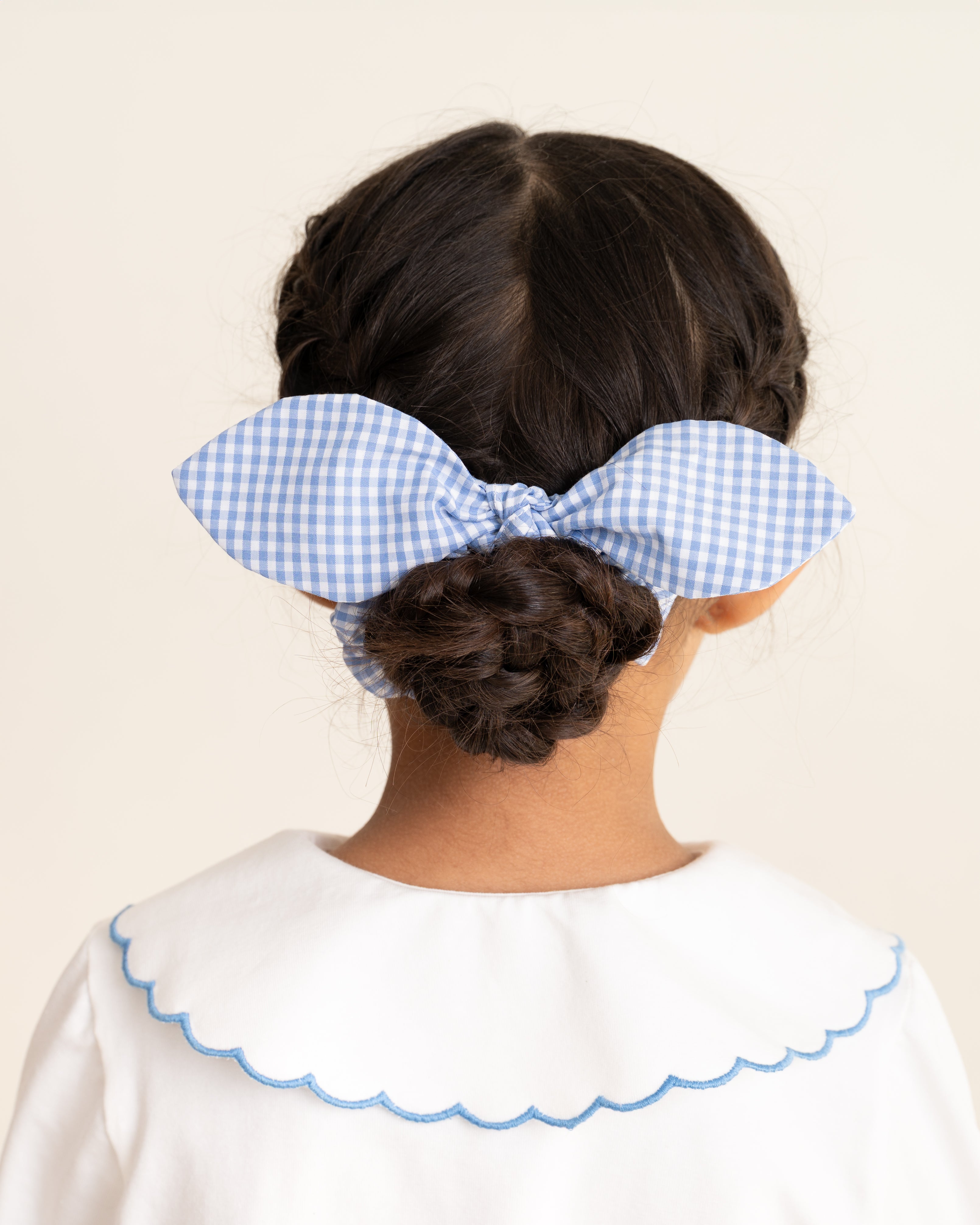 White Jersey School T-Shirt with Blue Trim