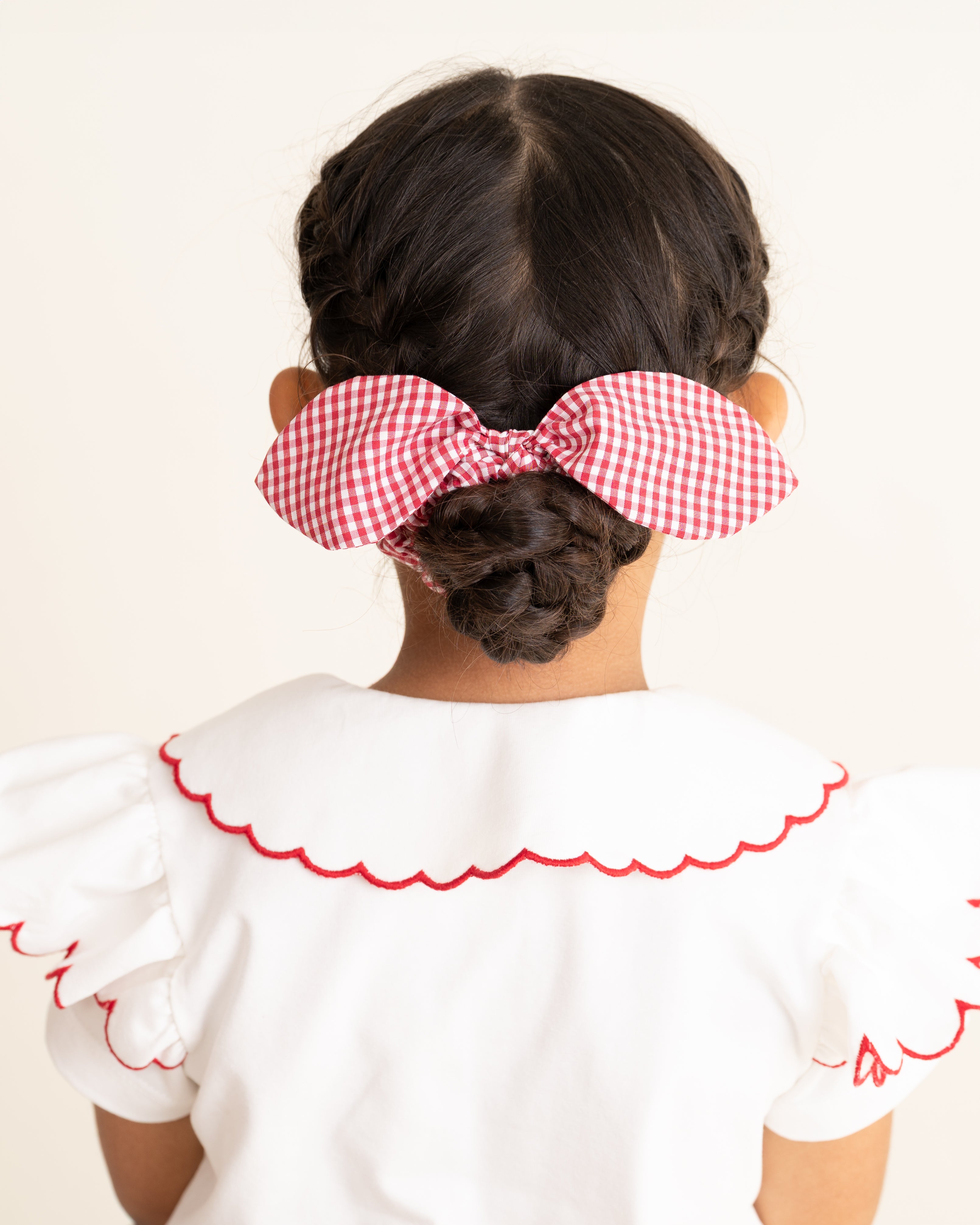 Red Gingham Scrunchie & Alice Band Set