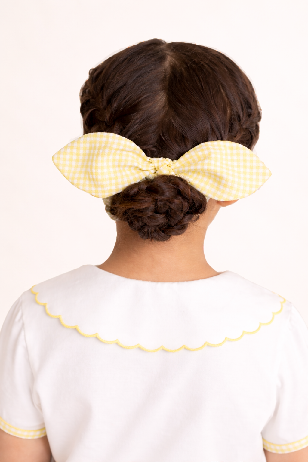 White Jersey School T-Shirt with Yellow Trim