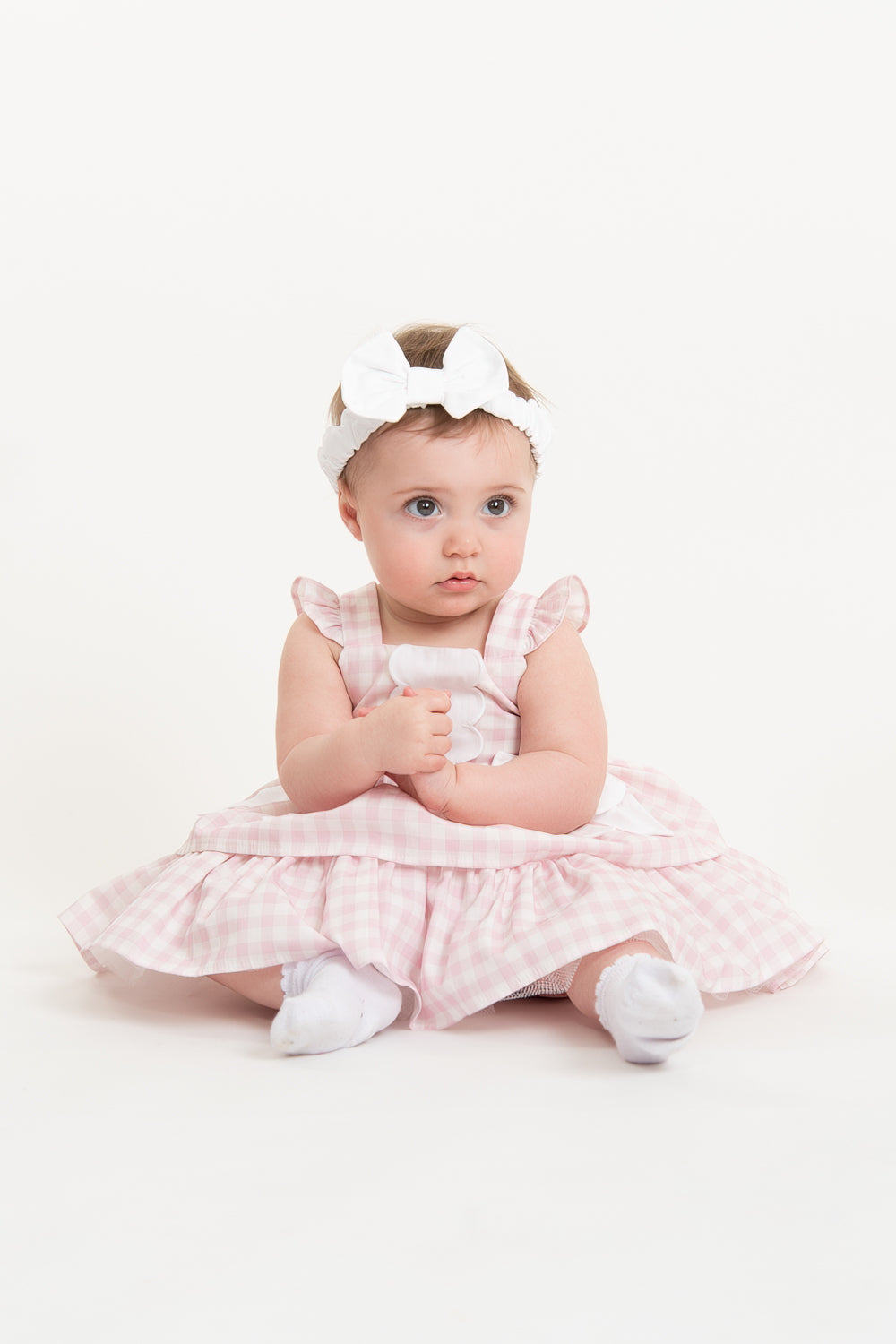 Country Kitchen Pink Gingham Baby Dress Set