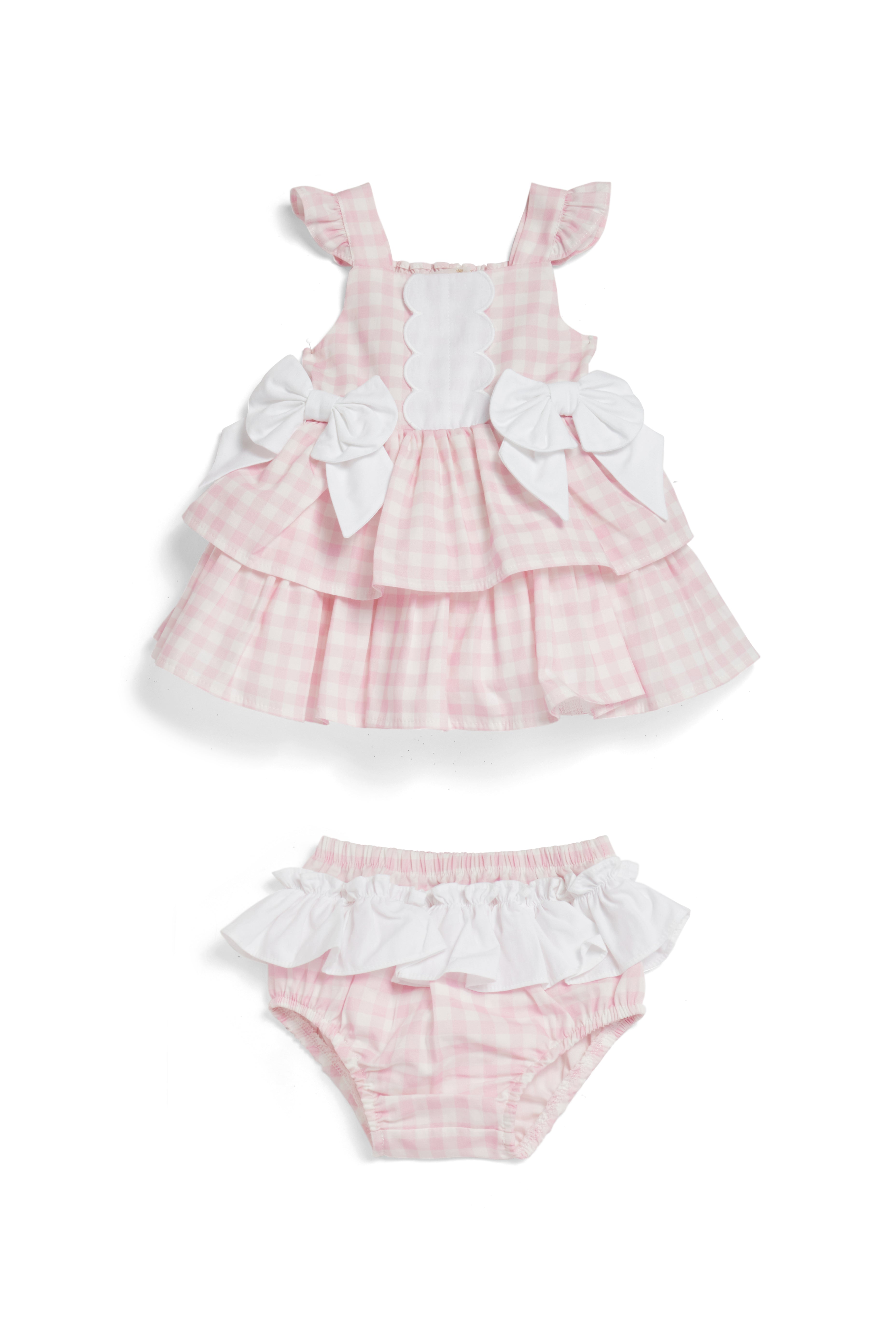 Country Kitchen Pink Gingham Baby Dress Set