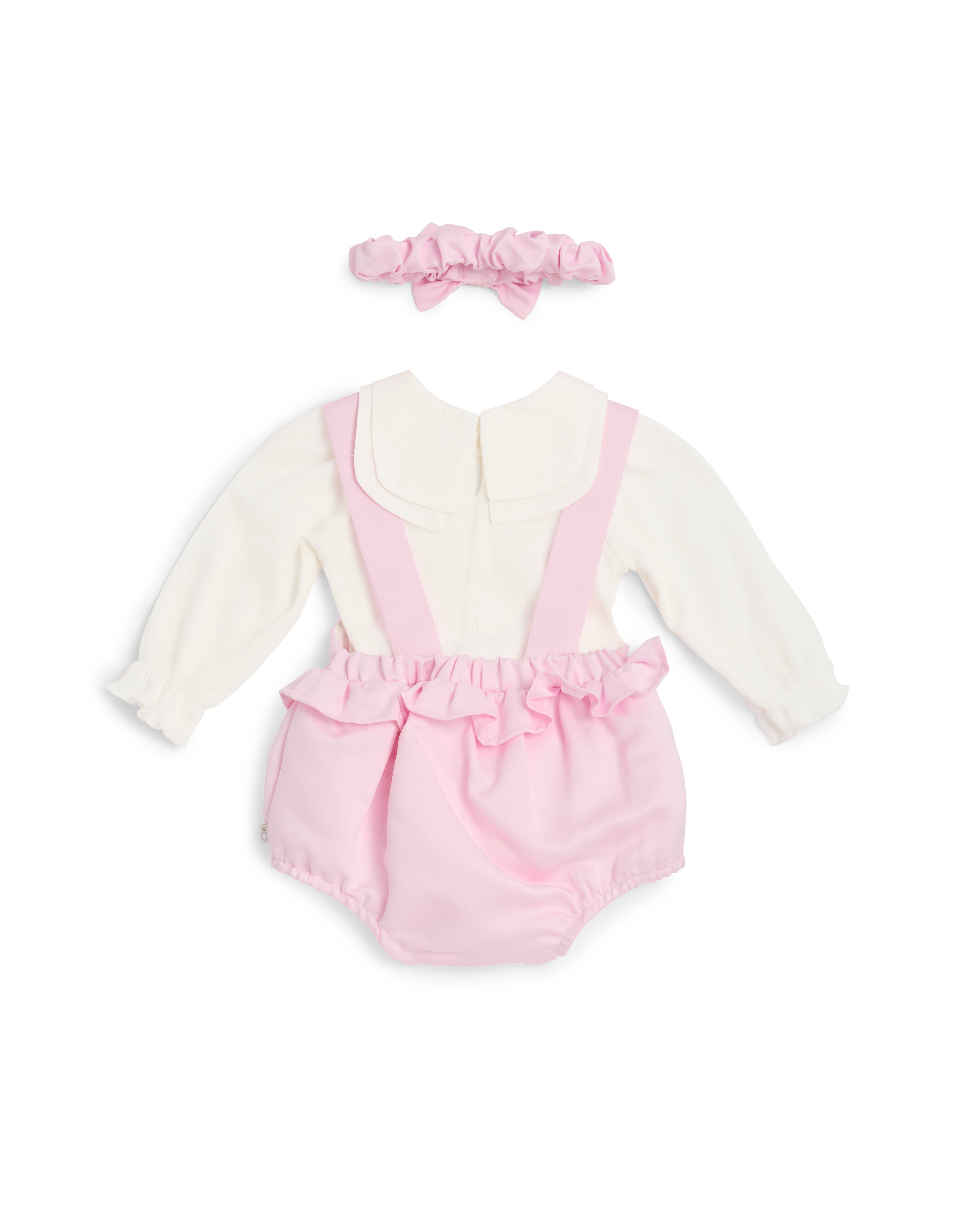 Pink Bib Short Baby Set with Frill & Bow