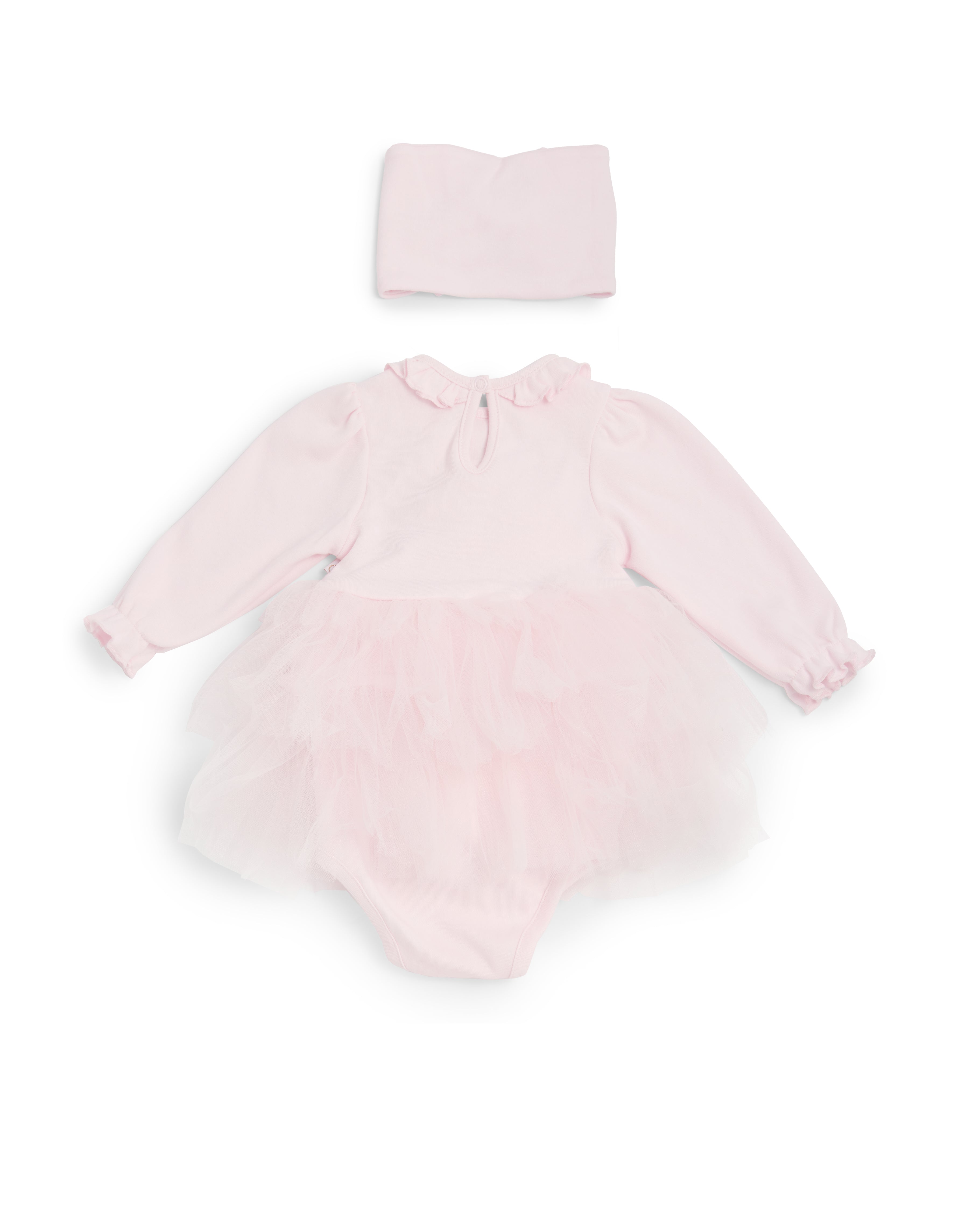 Pink Tulle Bodysuit with Bow