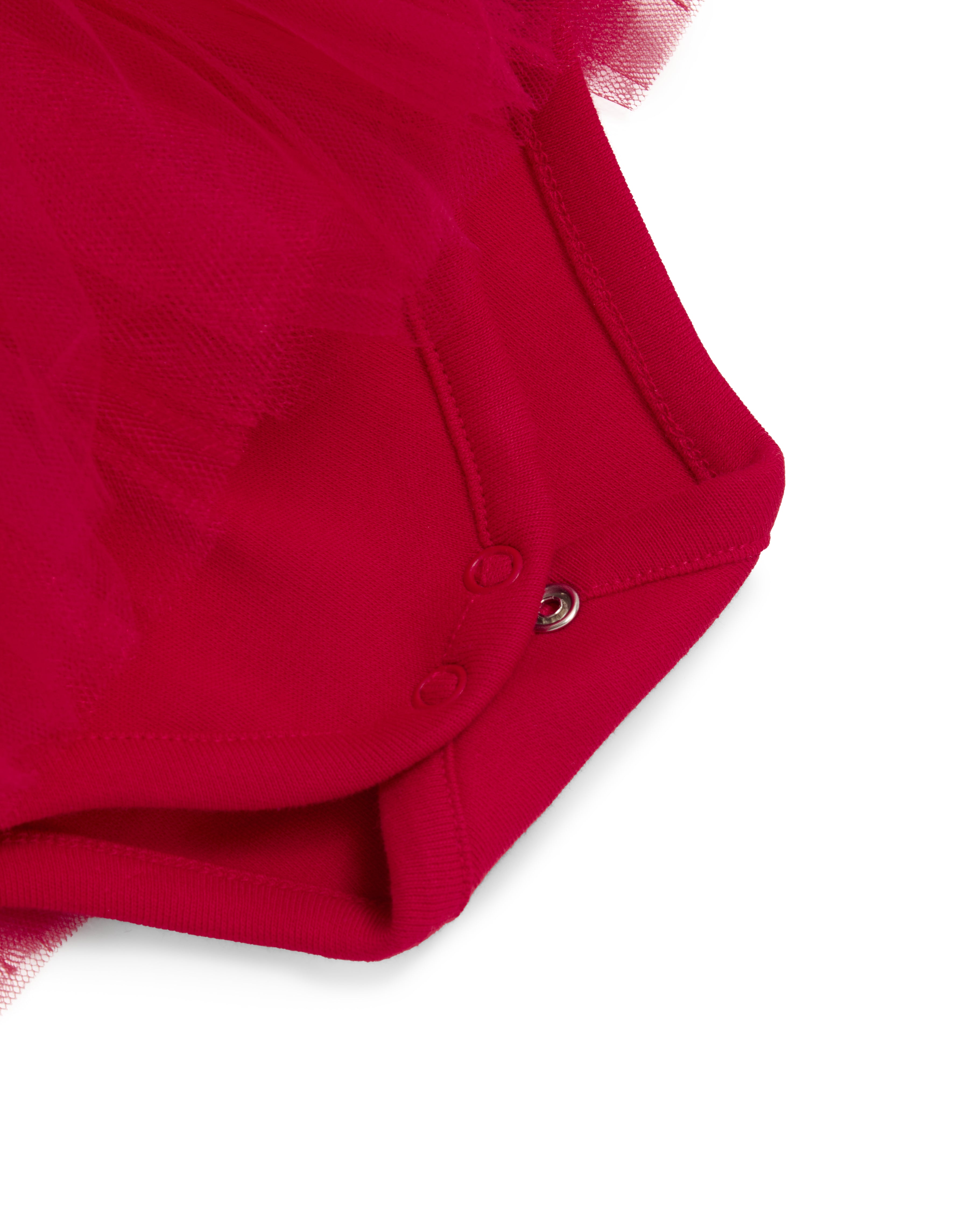 Red Tulle Bodysuit with Bow