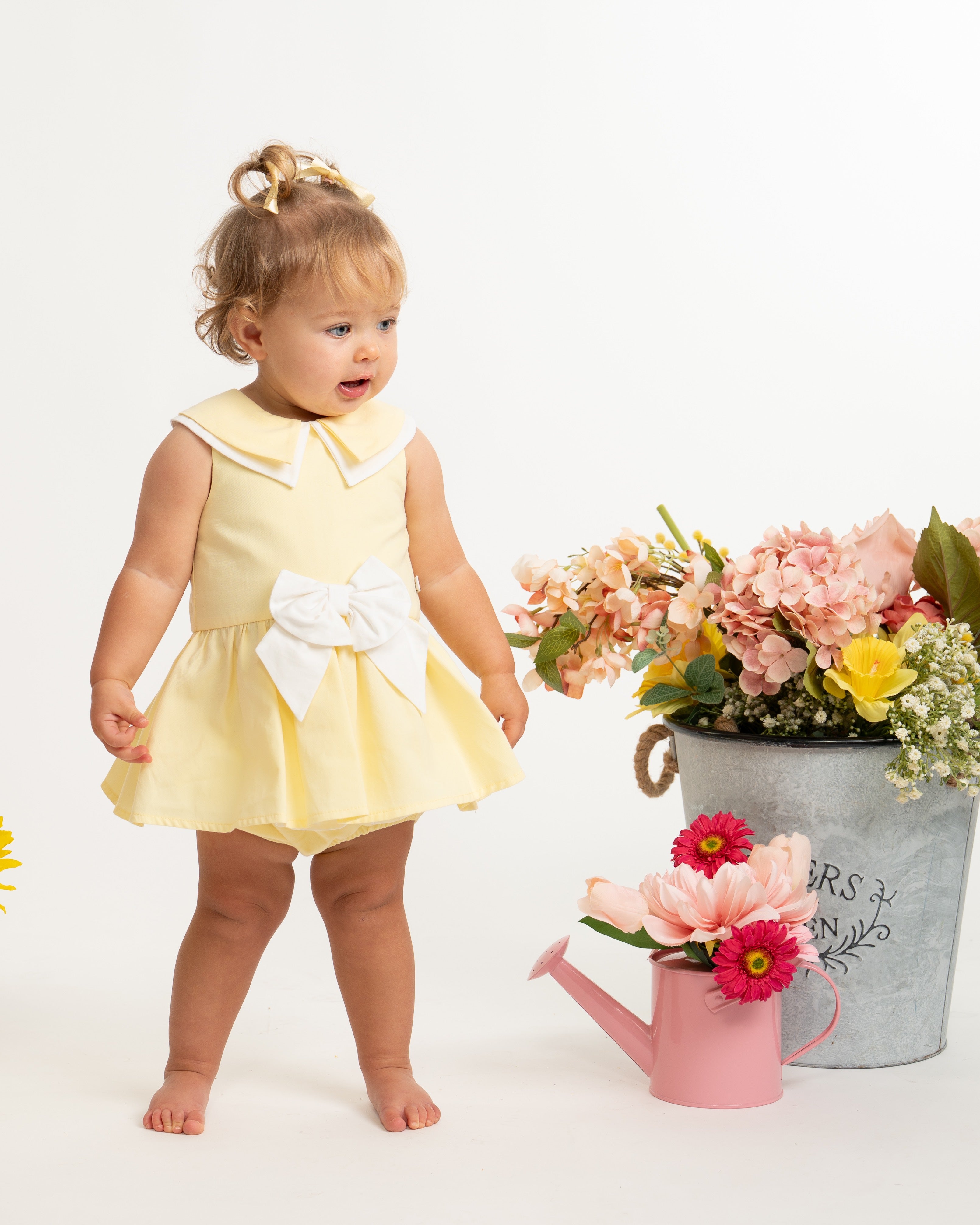 Lemon Baby Sailor Dress & Jam Pant Set