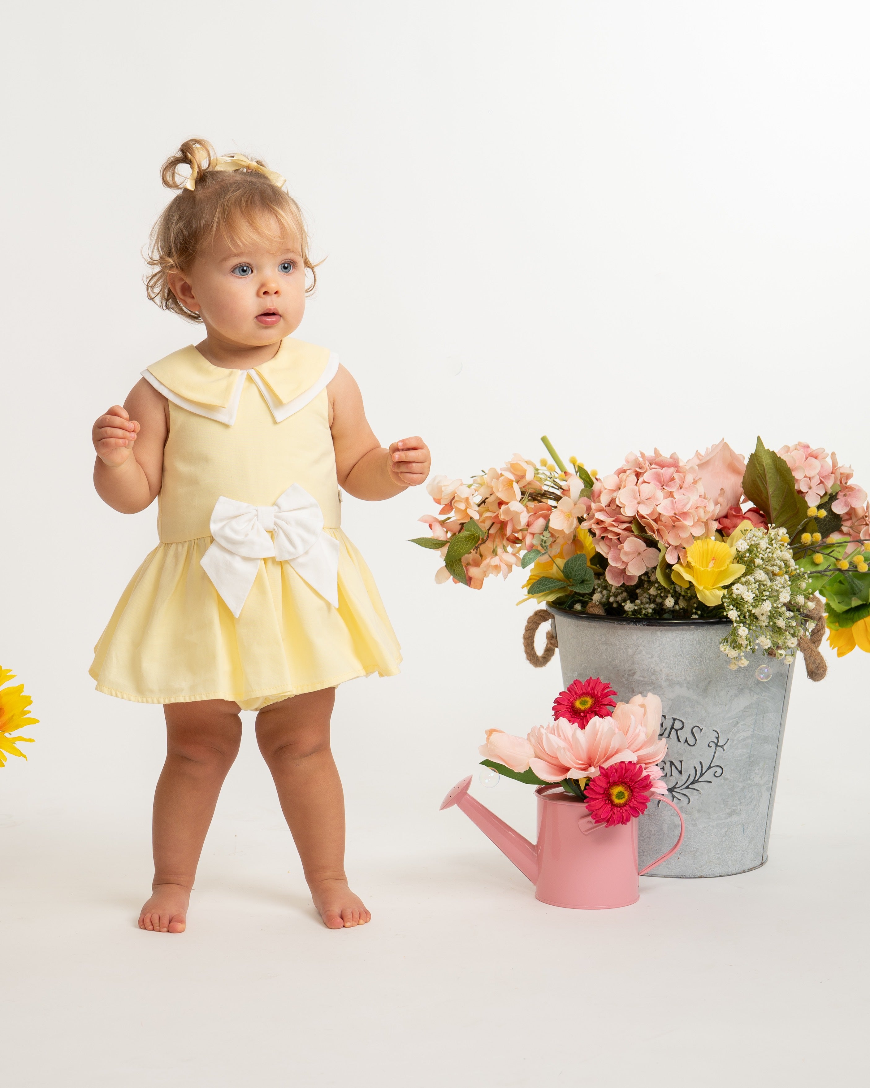Lemon Baby Sailor Dress & Jam Pant Set