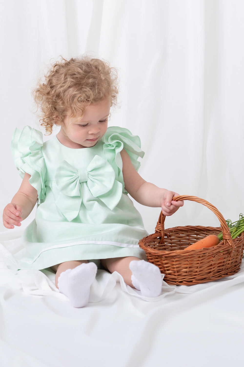 Summer Fete Mint Frill Sleeve Jampant with Bow & Matching Bloomers