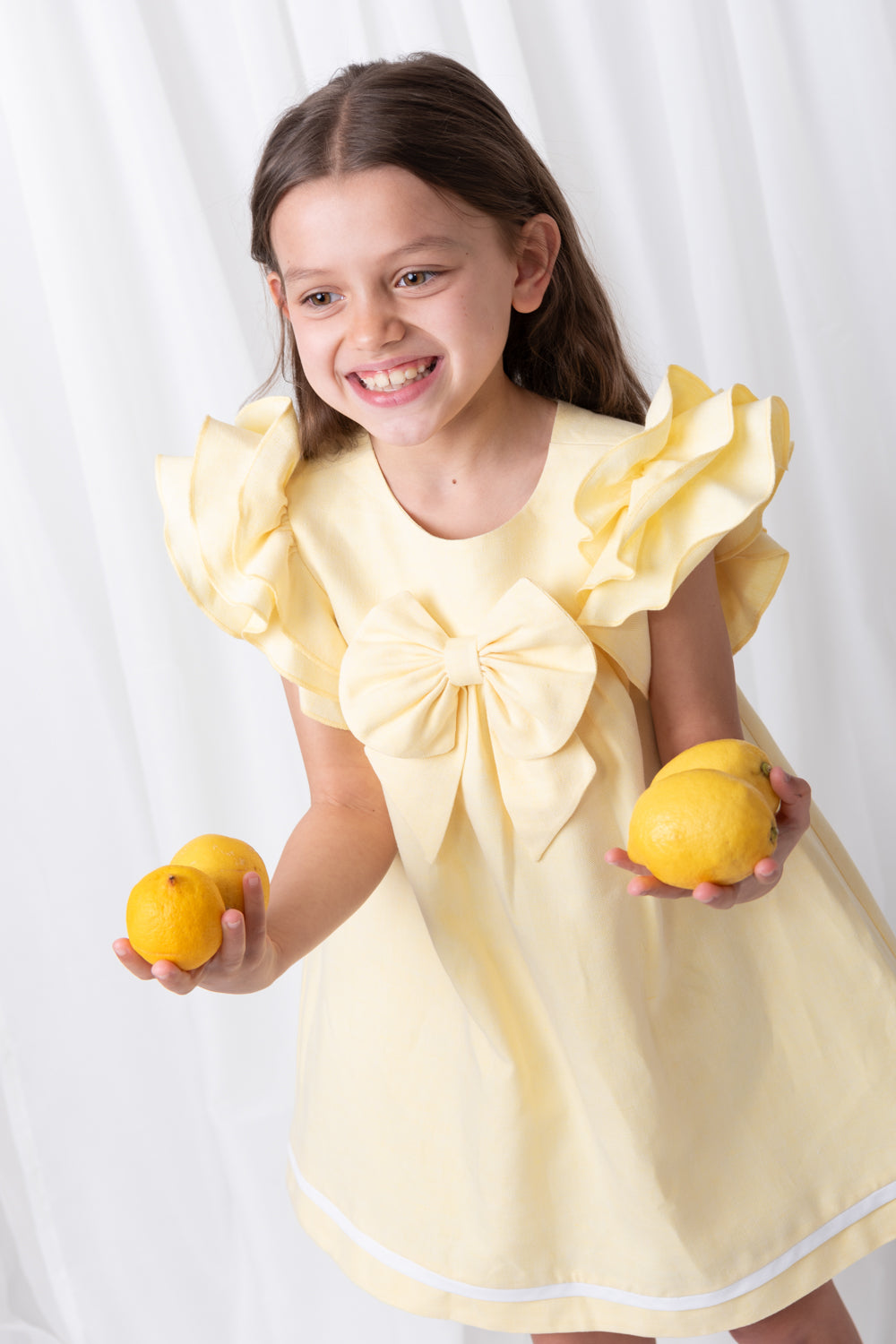 Summer Fete Lemon Frill Sleeve Two-Piece Dress Set