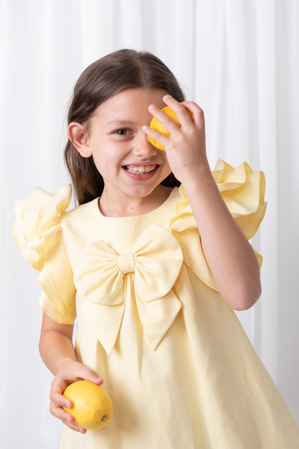 Summer Fete Lemon Frill Sleeve Two-Piece Dress Set