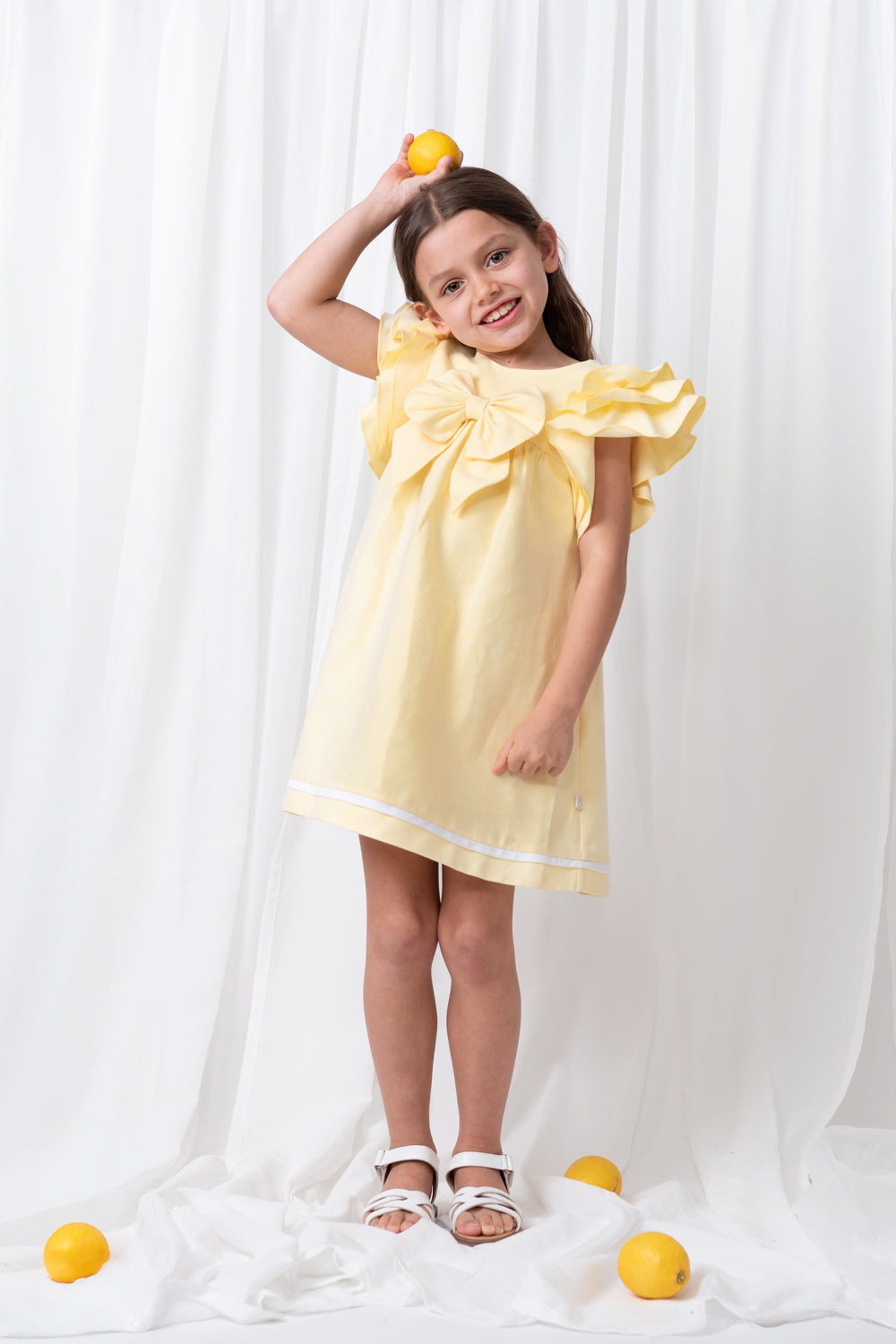 Summer Fete Lemon Frill Sleeve Two-Piece Dress Set
