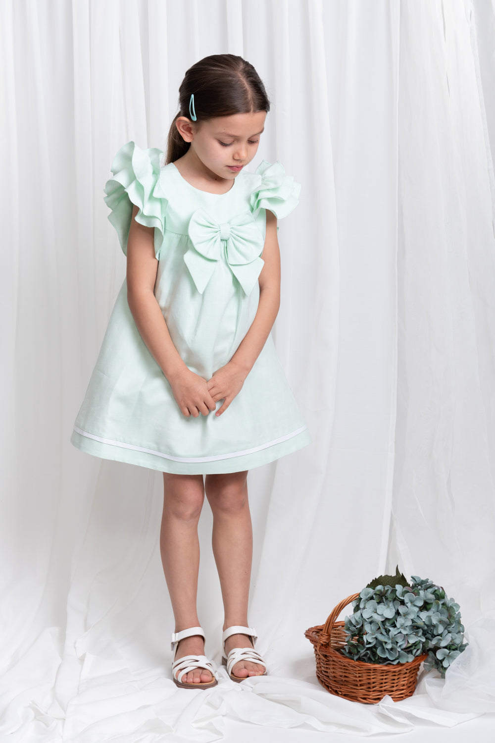 Summer Fete Mint Frill Sleeve Two-Piece Dress Set