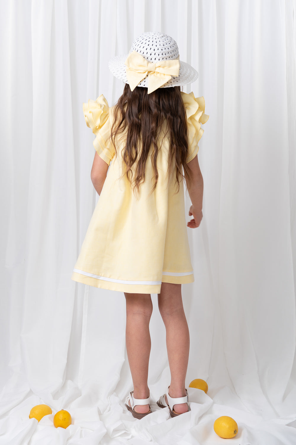 Summer Fete Lemon Frill Sleeve Two-Piece Dress Set