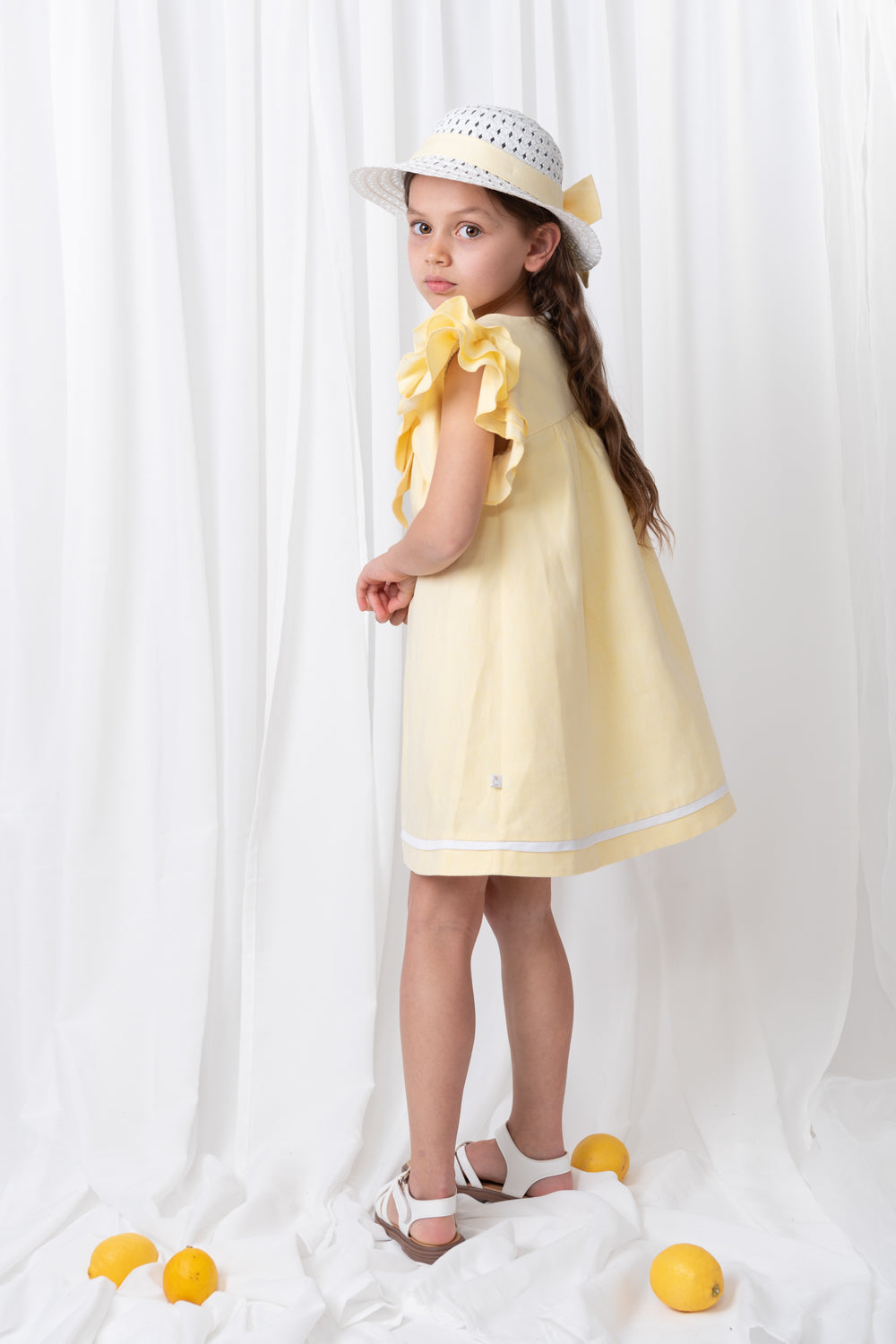 Summer Fete Lemon Frill Sleeve Two-Piece Dress Set