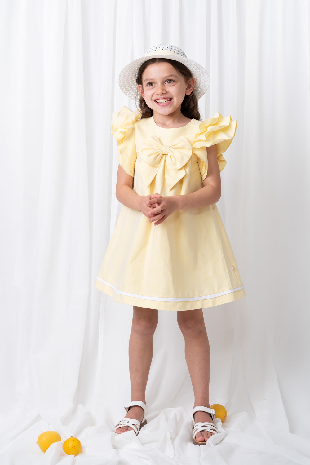 Summer Fete Lemon Frill Sleeve Two-Piece Dress Set