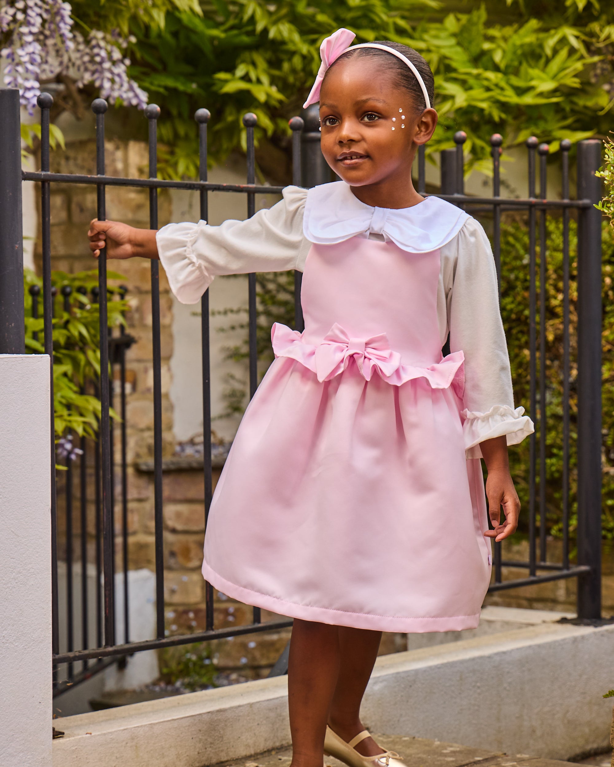 Pink Pinny Dress Set