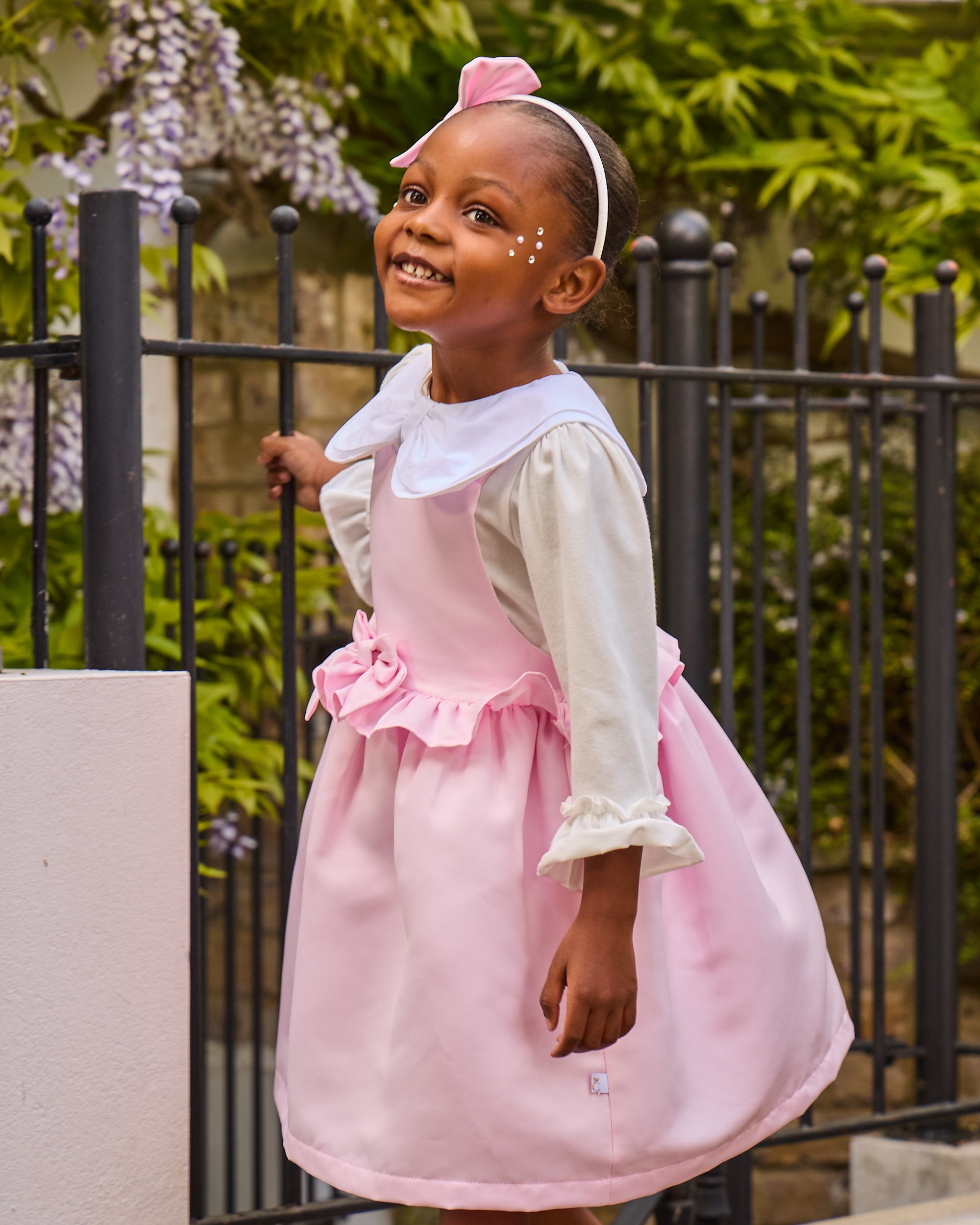 Pink Pinny Dress Set