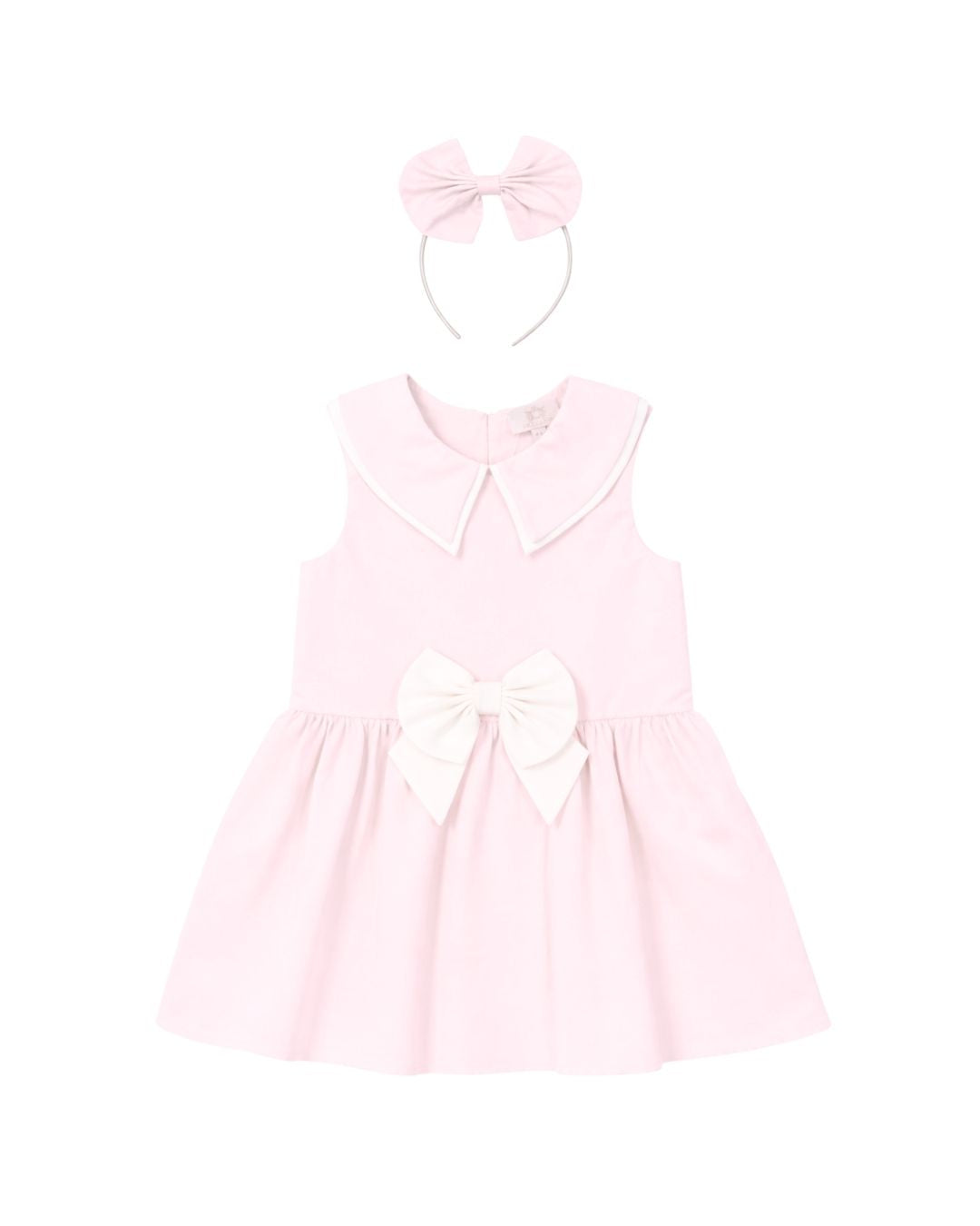 Pink Bow Sailor Dress and Headband Set