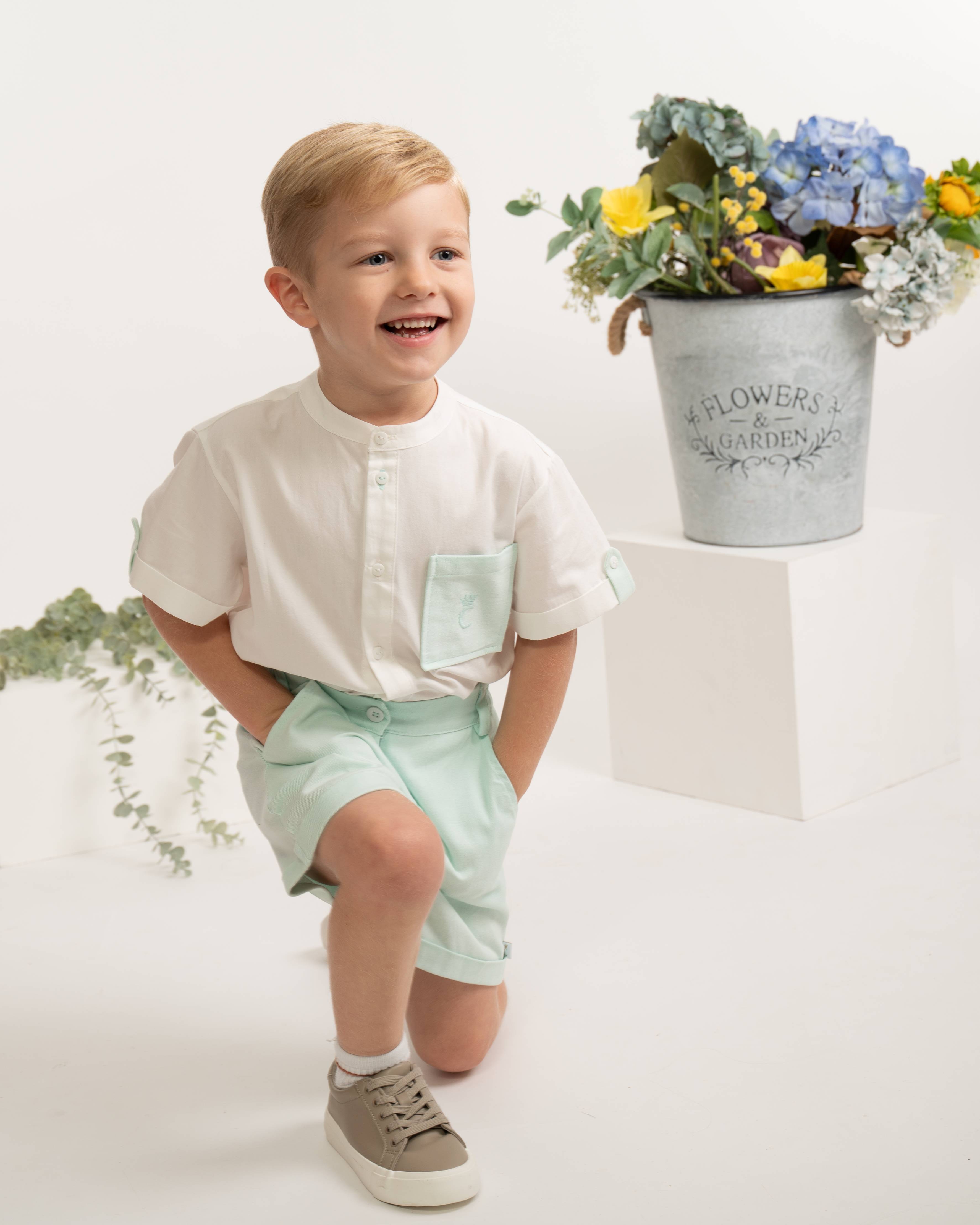 Mint Smart Woven Shirt & Short Set