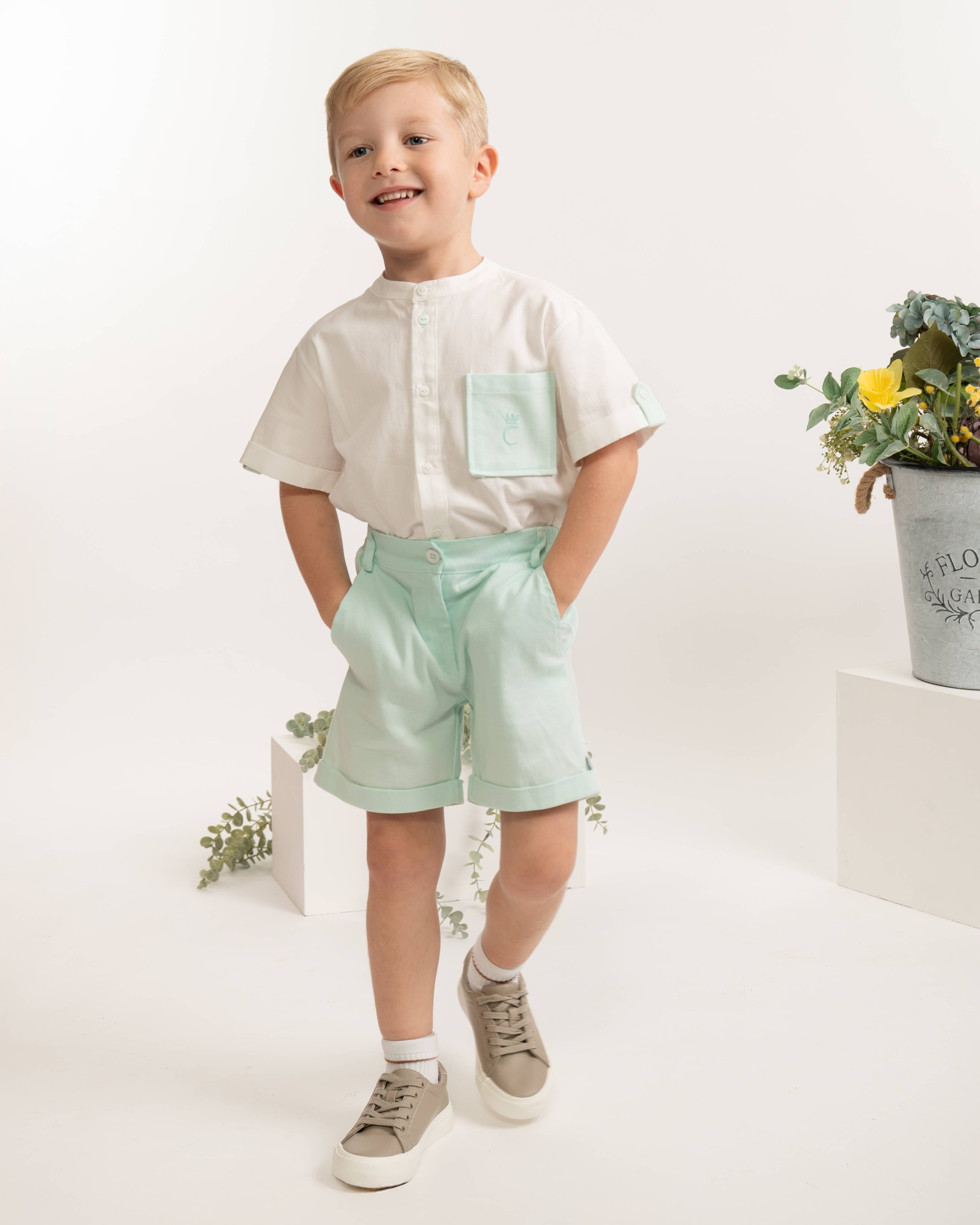 Mint Smart Woven Shirt & Short Set