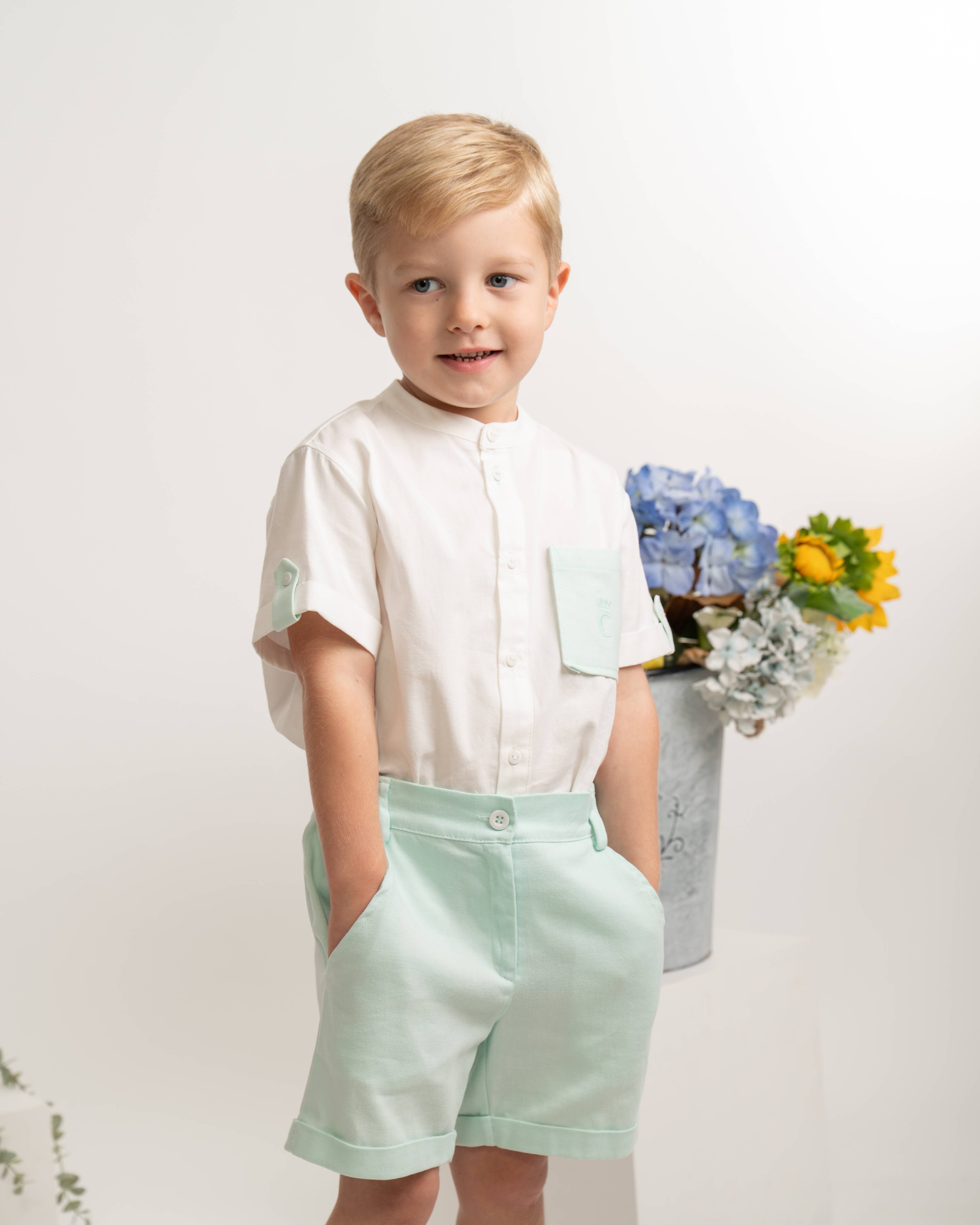 Mint Smart Woven Shirt & Short Set