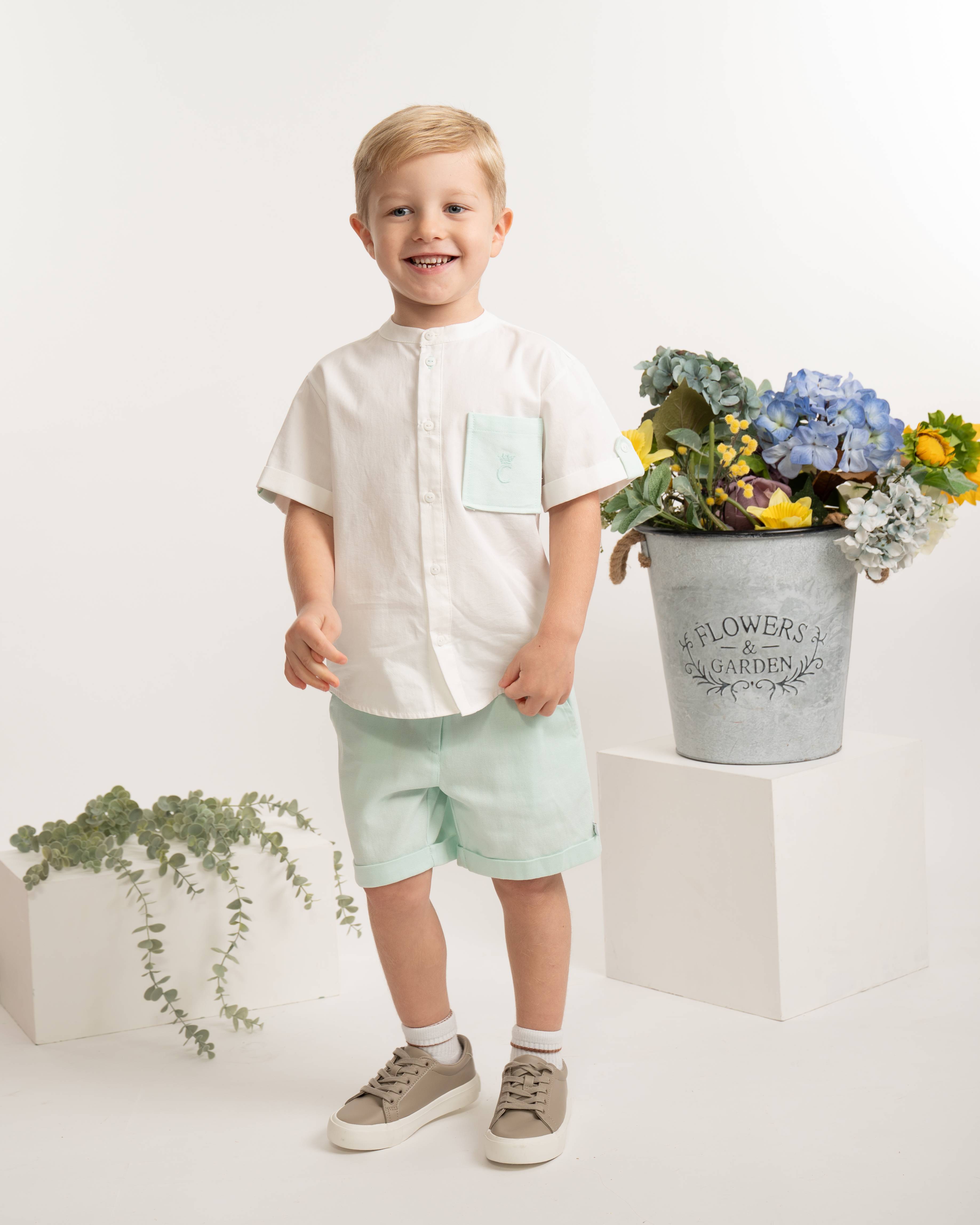 Mint Smart Woven Shirt & Short Set