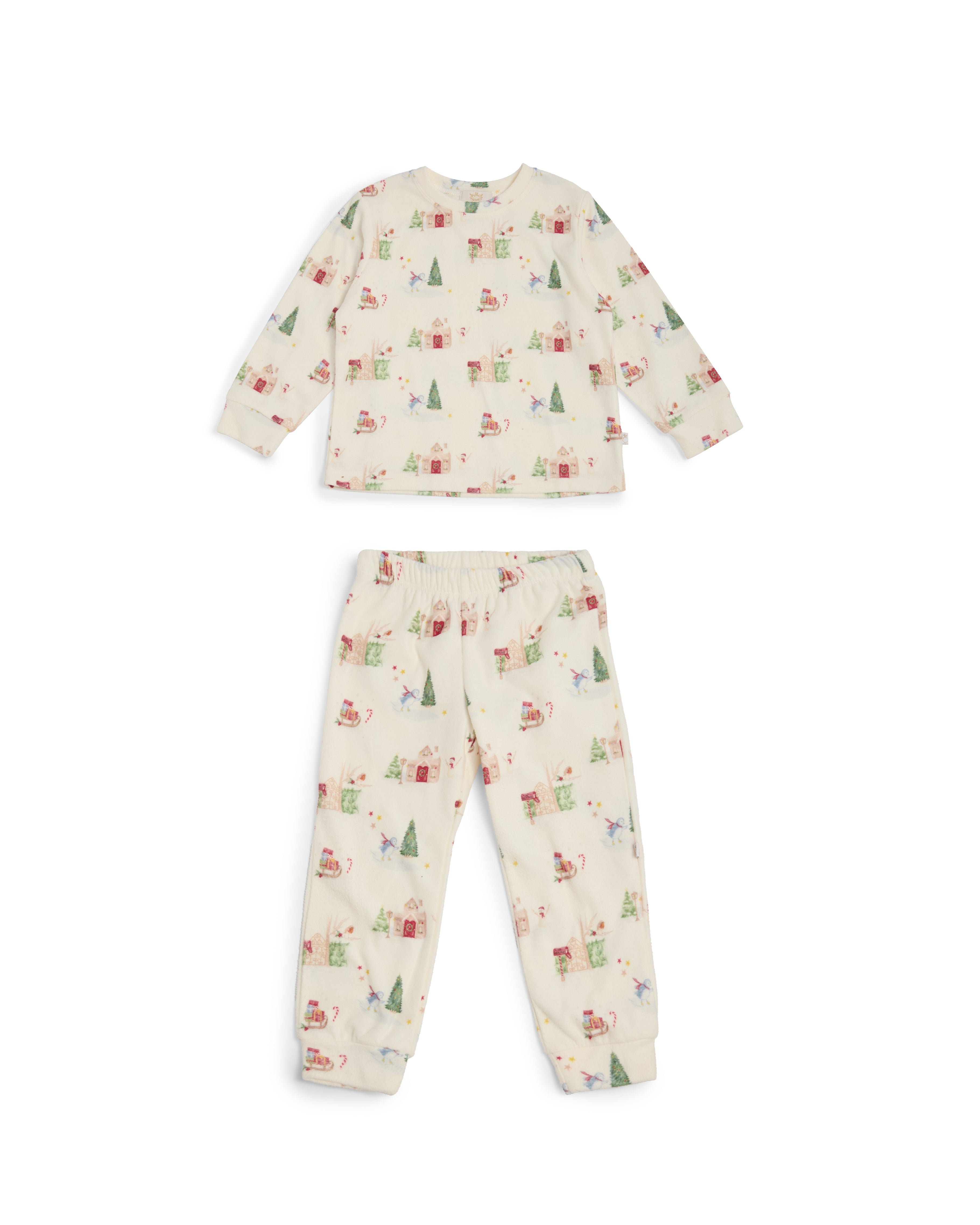 Ivory Christmas Print Pyjama Set