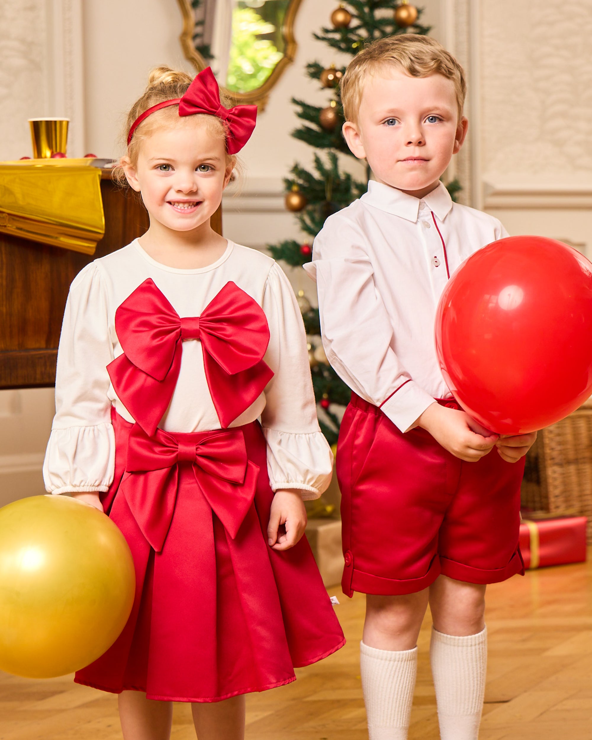 Red Bow Skirt and Top Set