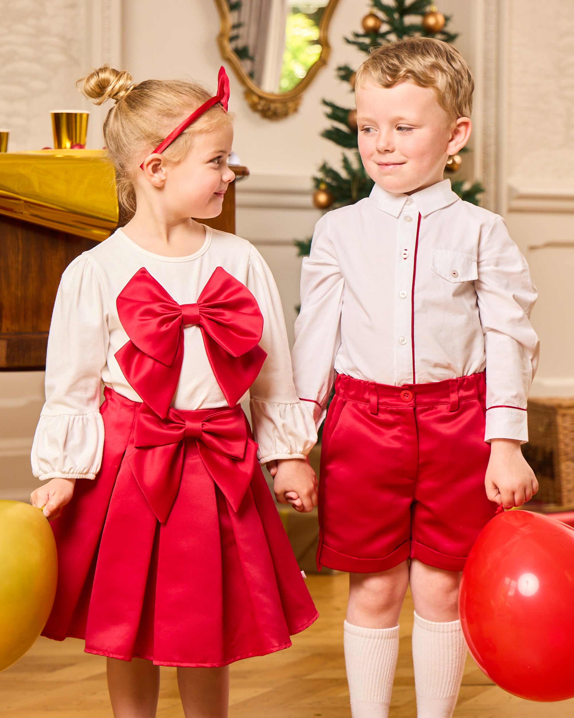 Red Bow Skirt and Top Set