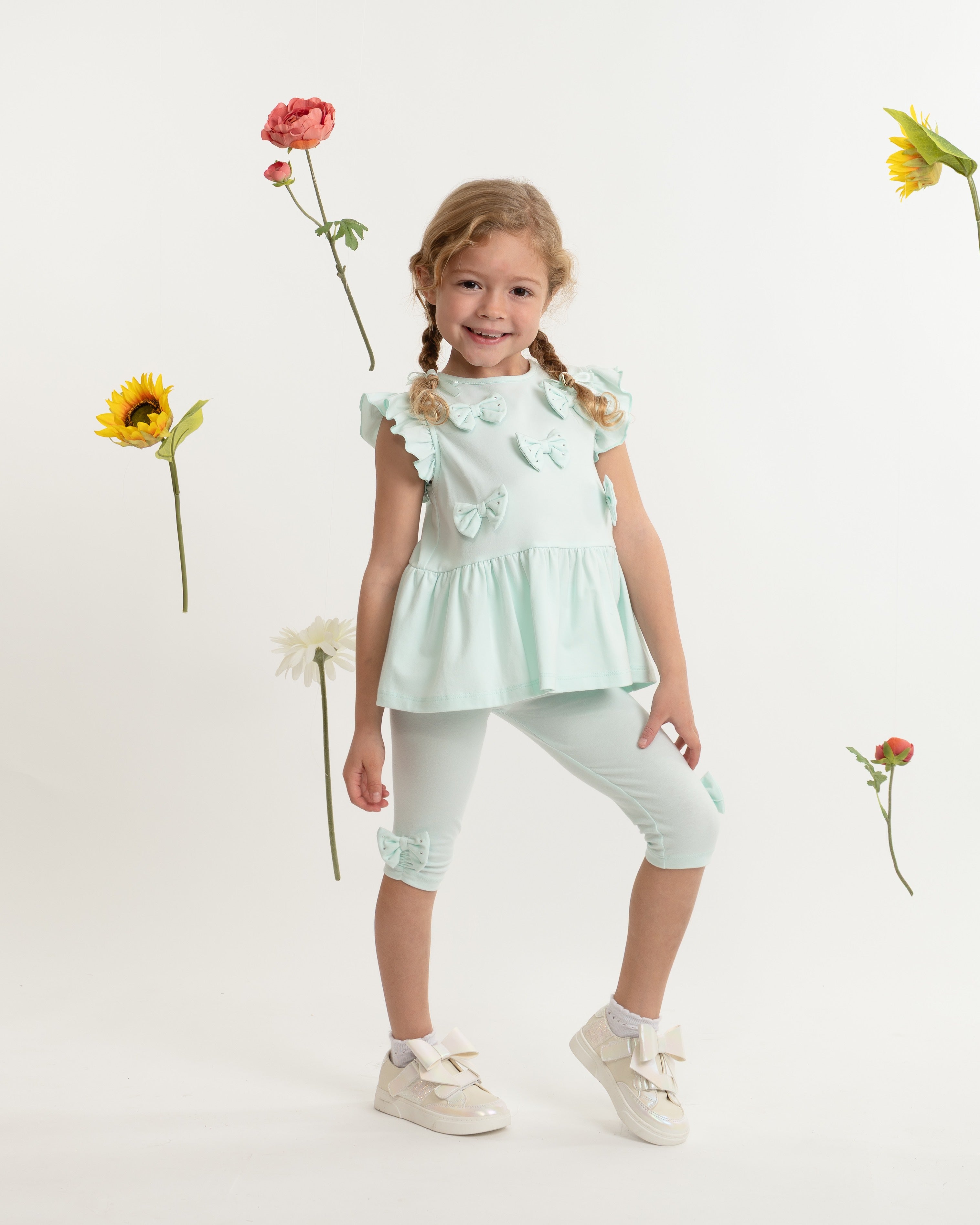 Mint Two-Piece Bow Legging set