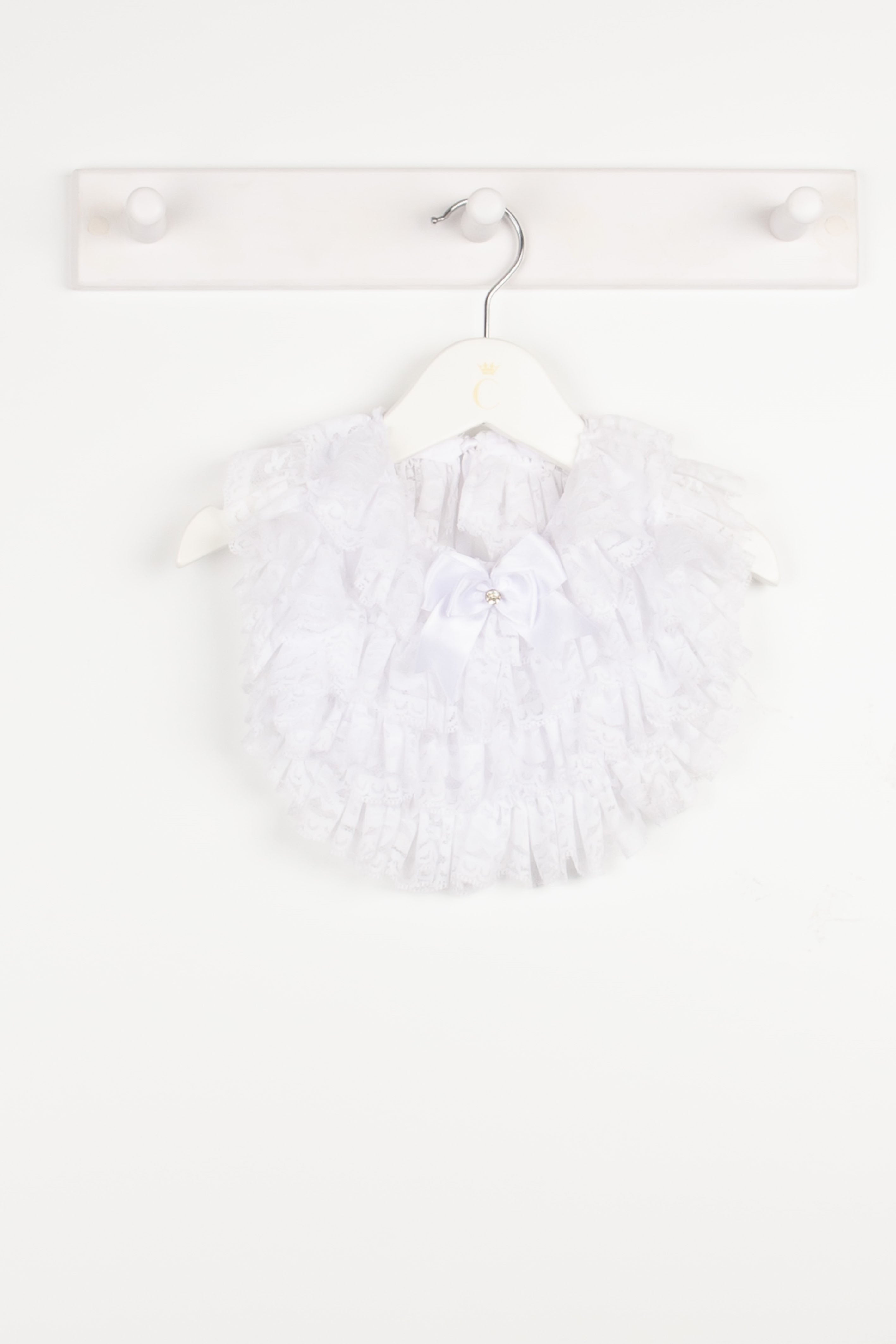 White Frilly Lace Bib
