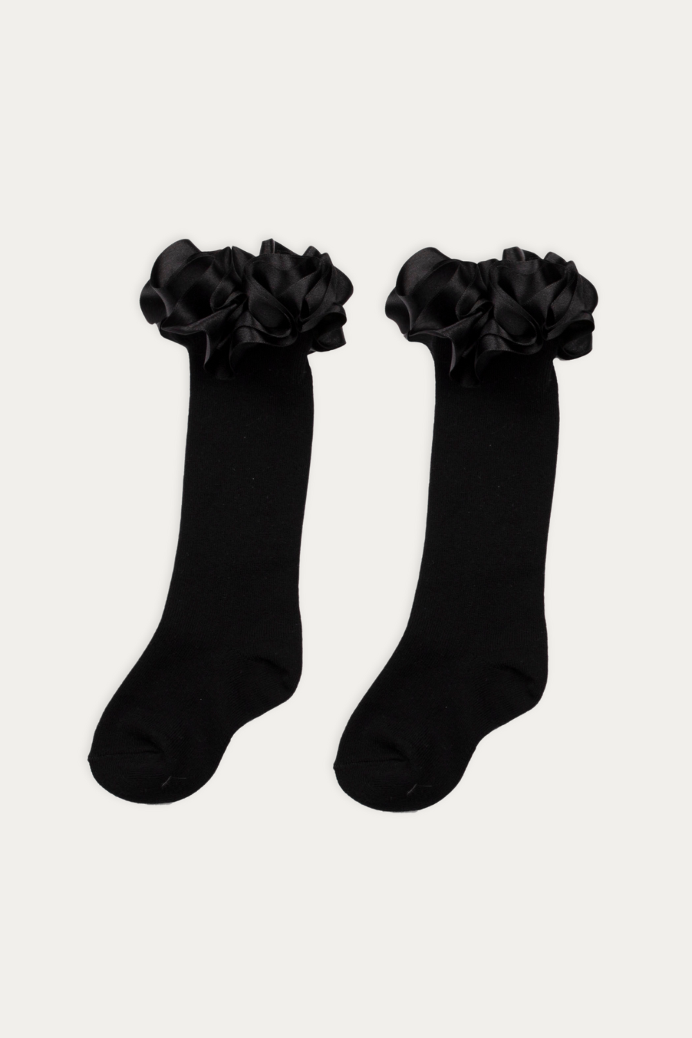 Ruffle ribbon knee length socks