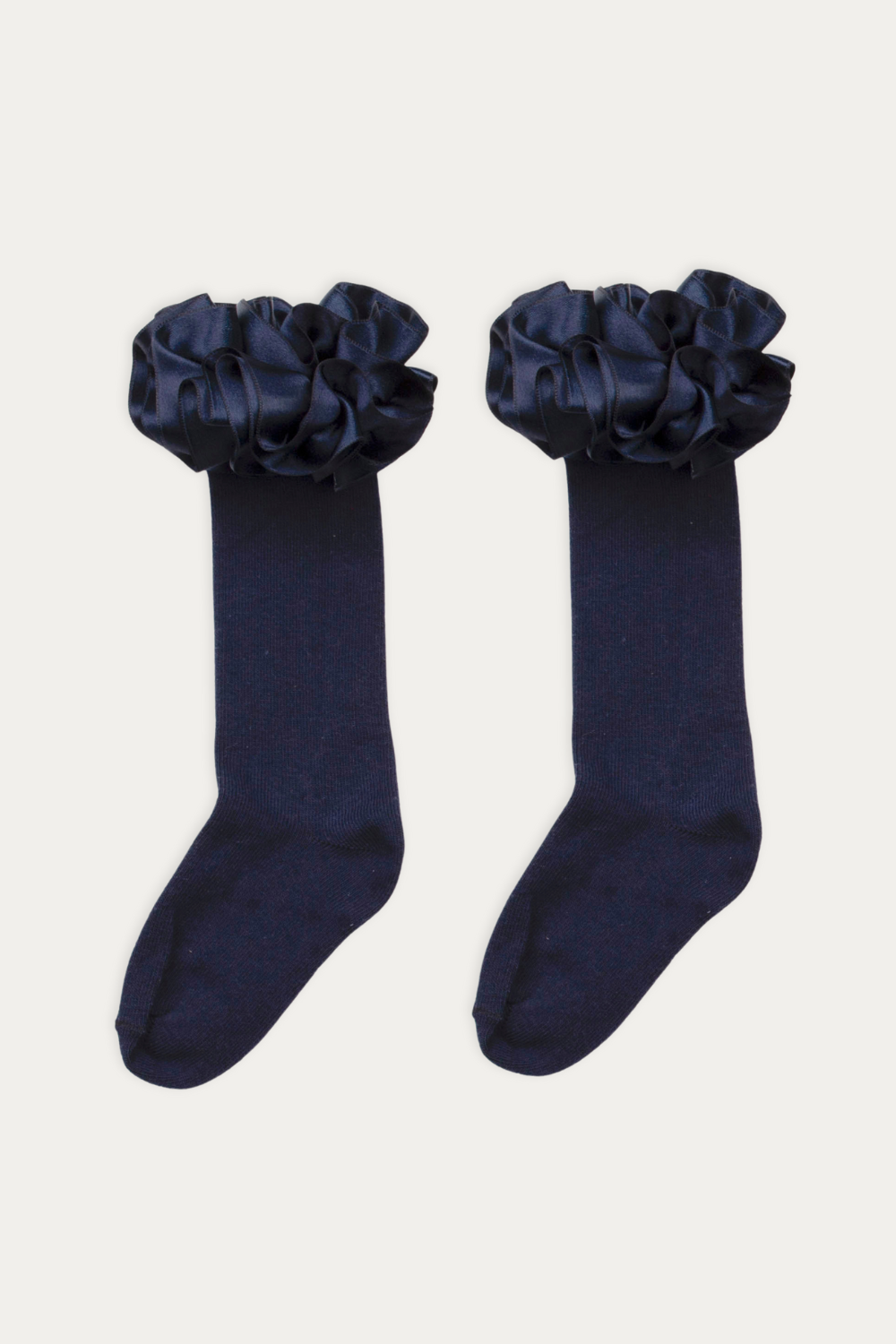 Ruffle ribbon knee length socks
