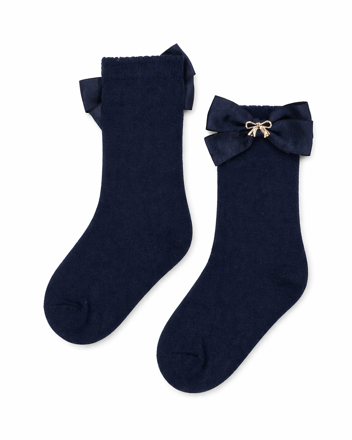 Navy Bow Charm Ankle Socks