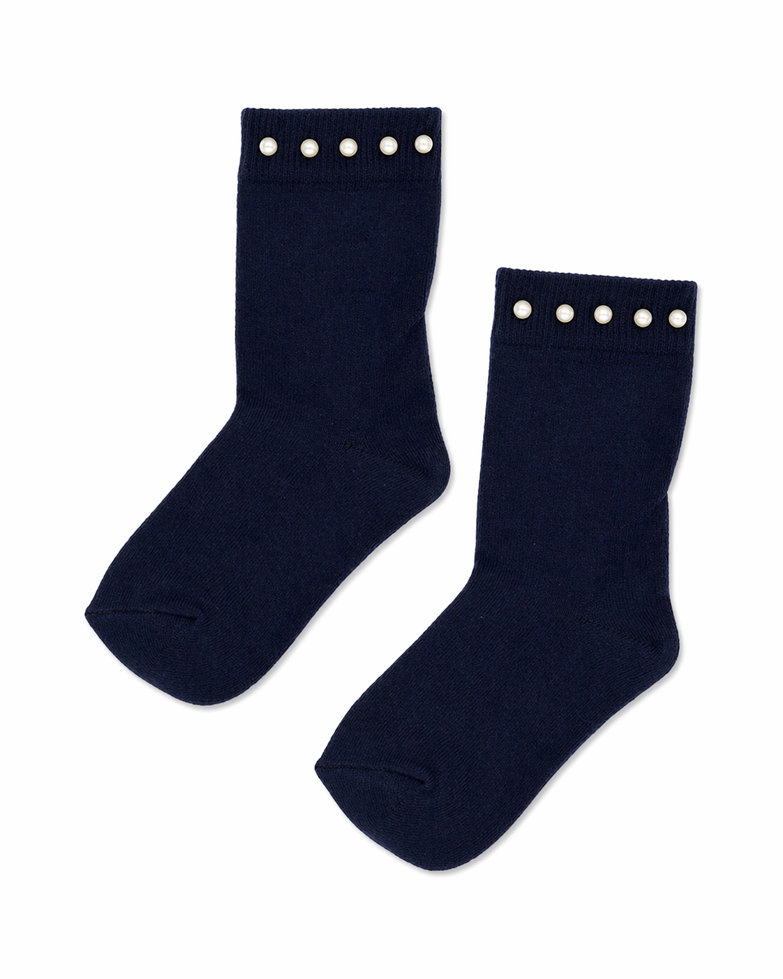 Navy Pearl Detail Ankle Socks