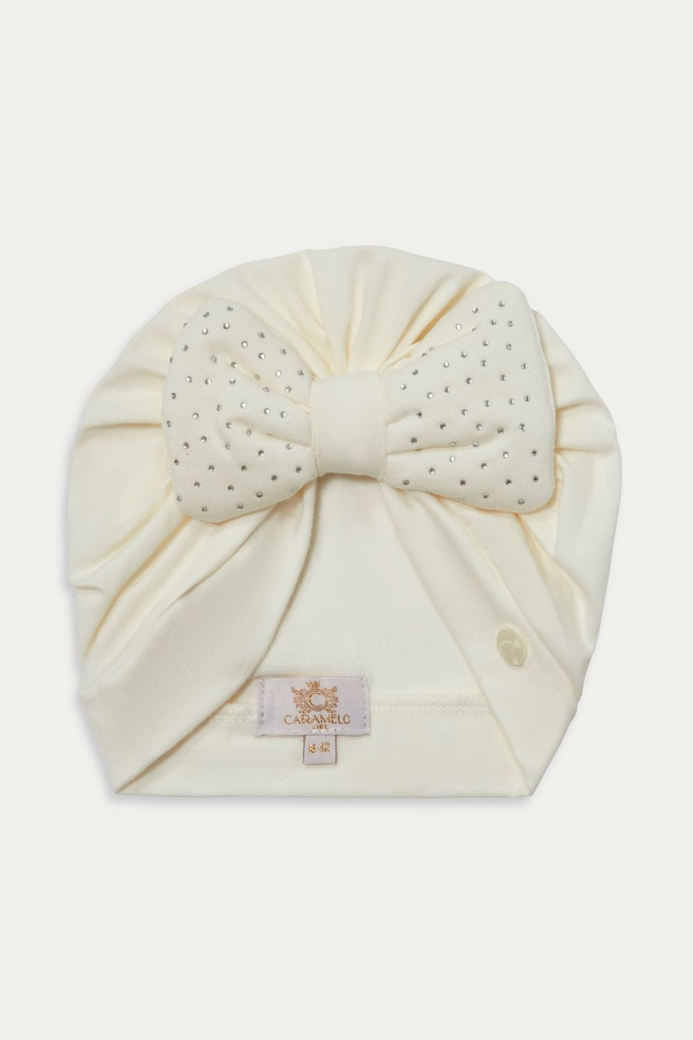 Ivory Cotton Turban with Bow