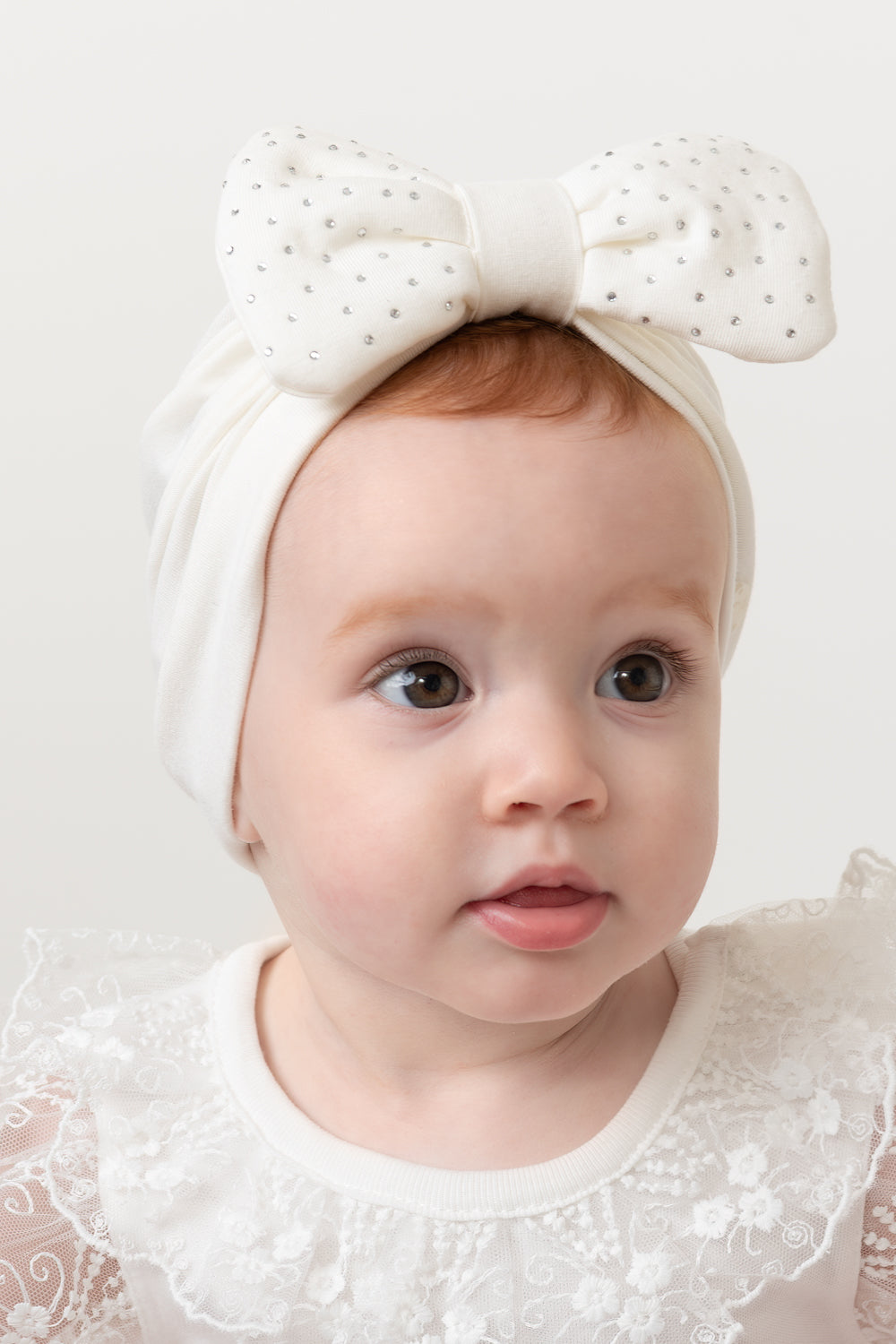Ivory Cotton Turban with Bow
