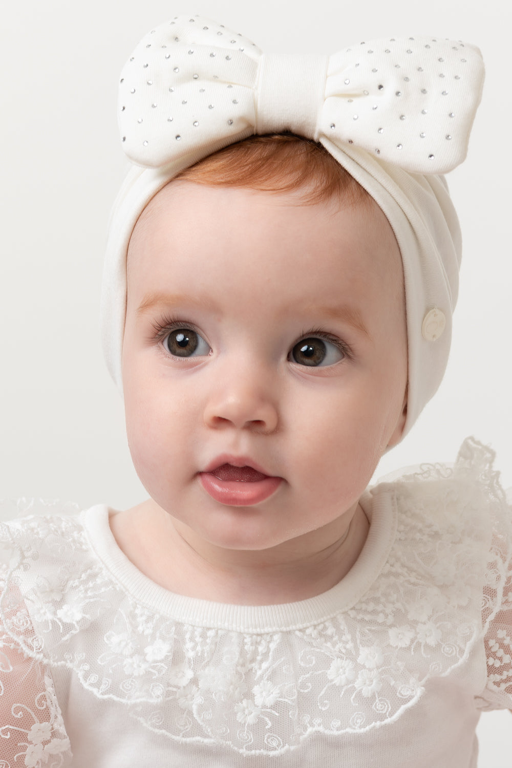 Ivory Cotton Turban with Bow