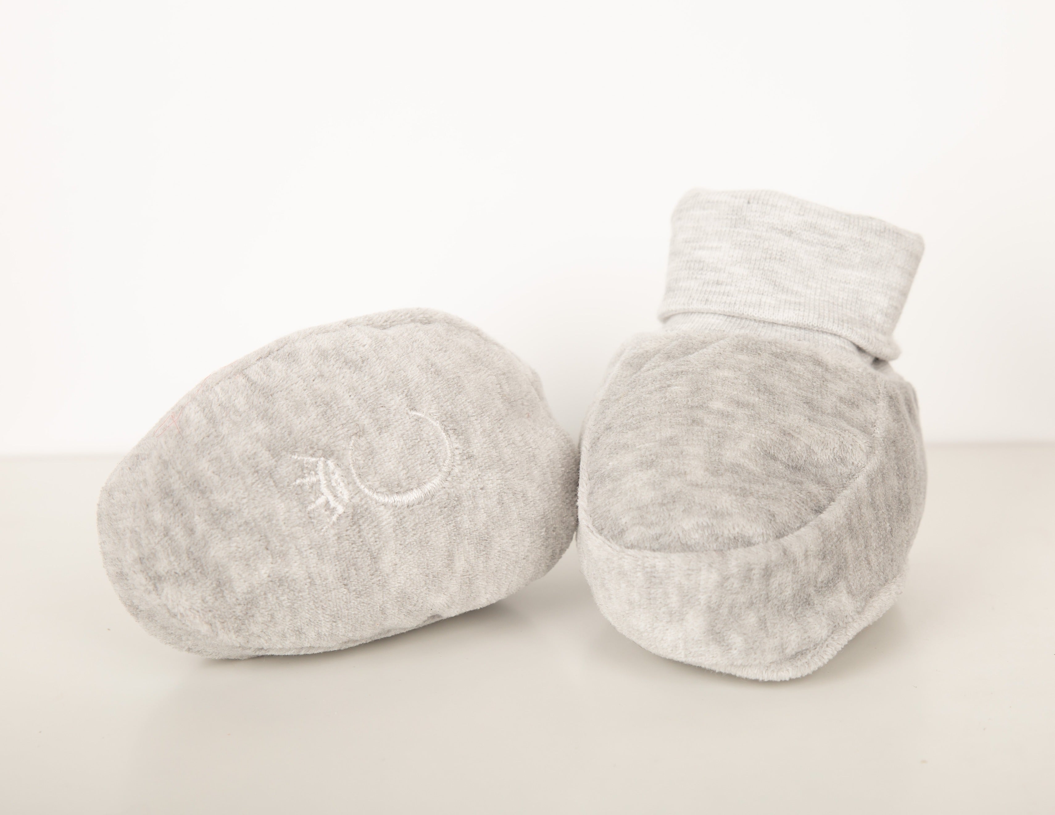 Grey Embroidery C crown booties