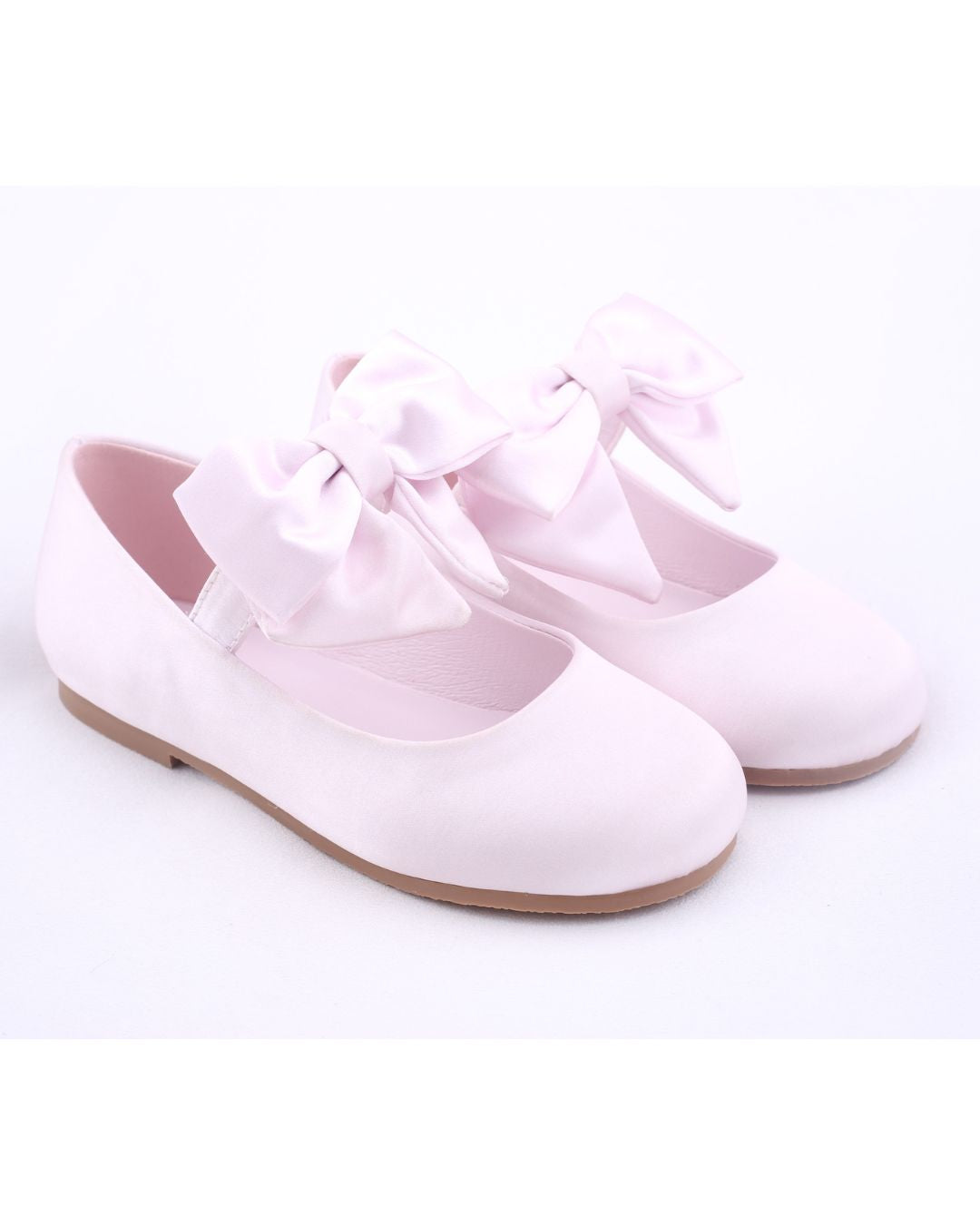 Pink Bow Satin Pumps