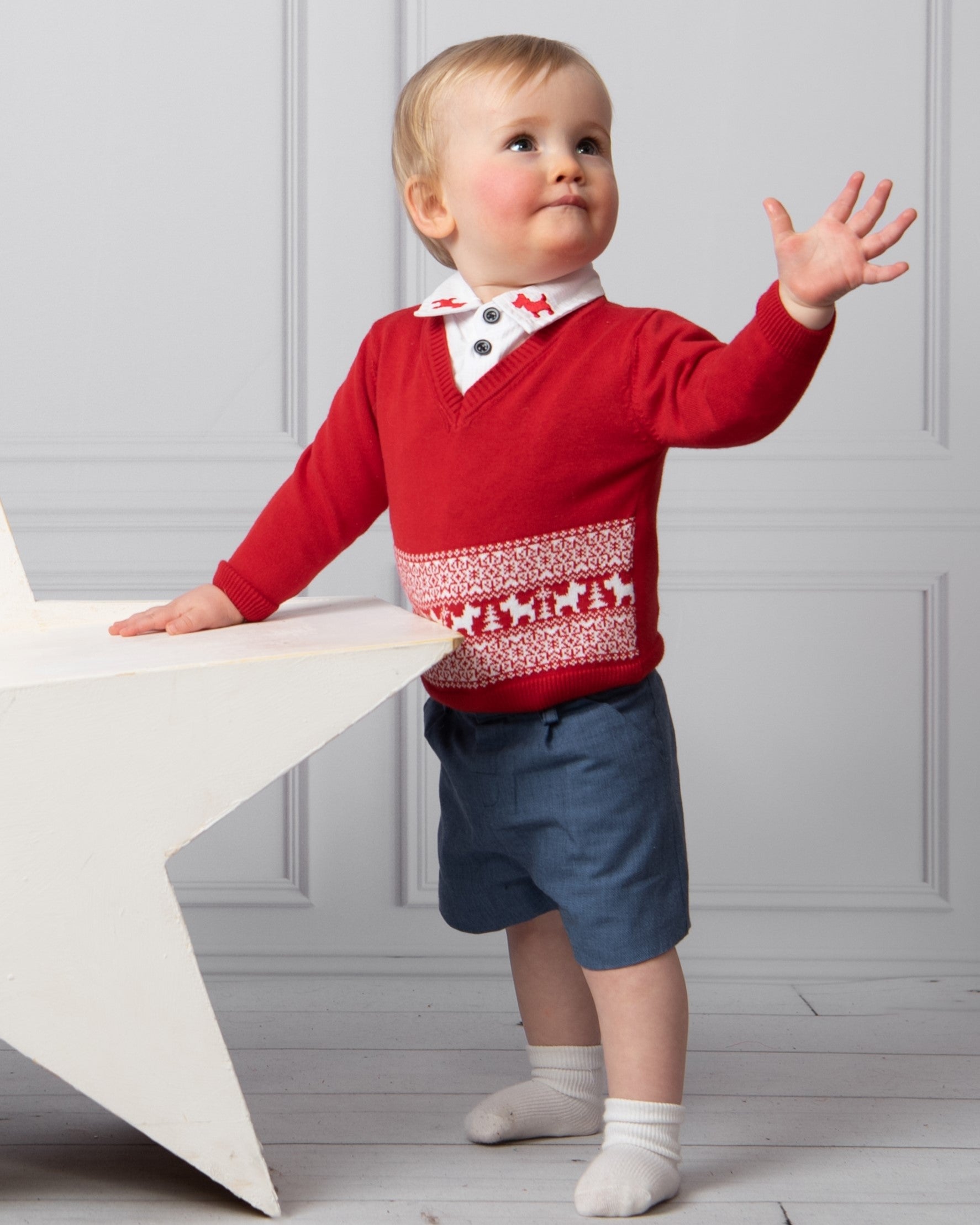 Red Scottie Dog Jumper Short Set