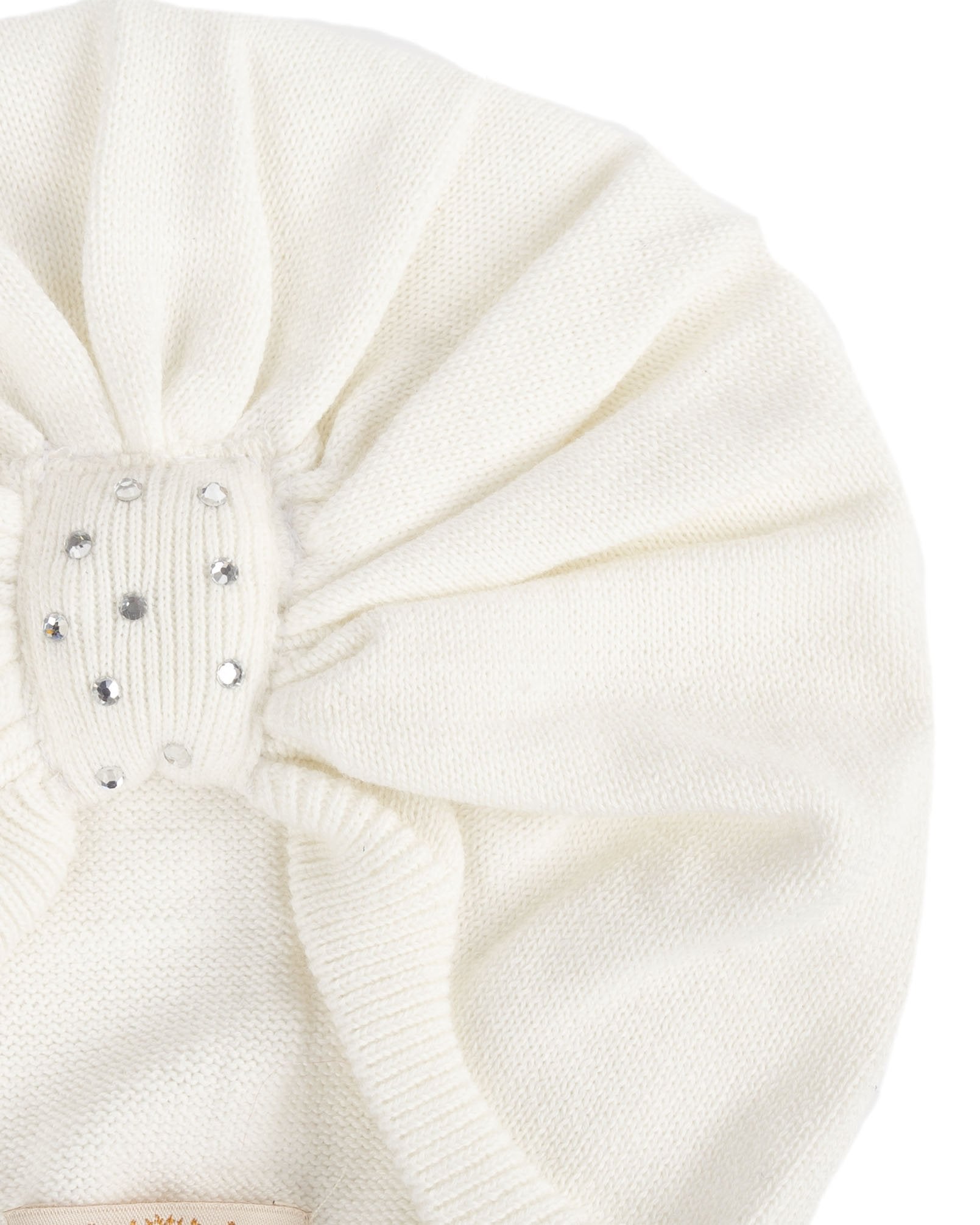 Ivory Cotton Blend Diamonte Turban