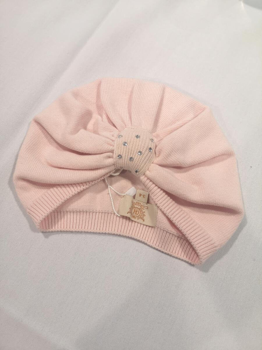 Pink Cotton Blend Diamonte Turban