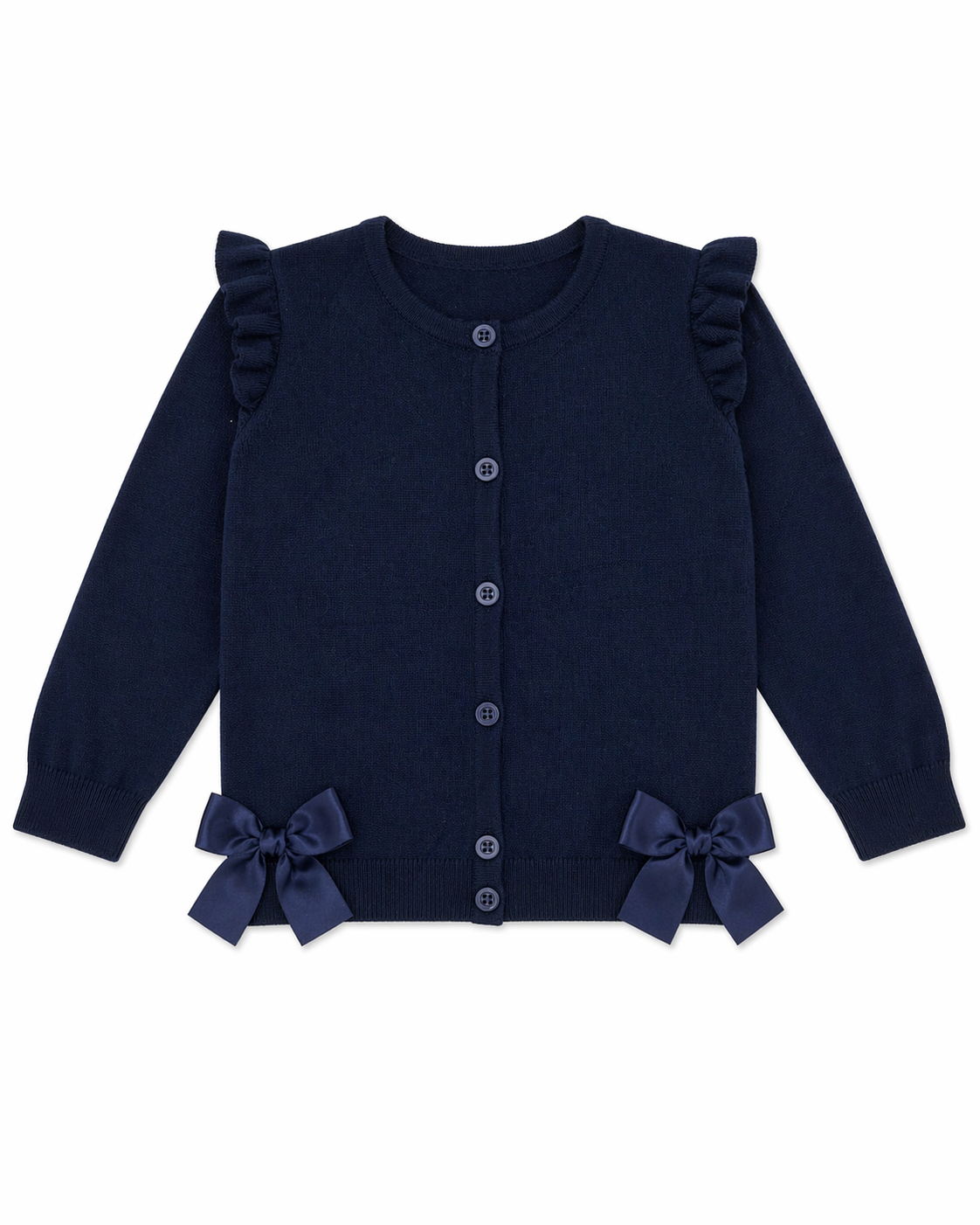 Navy Bow Detail School Cardigan