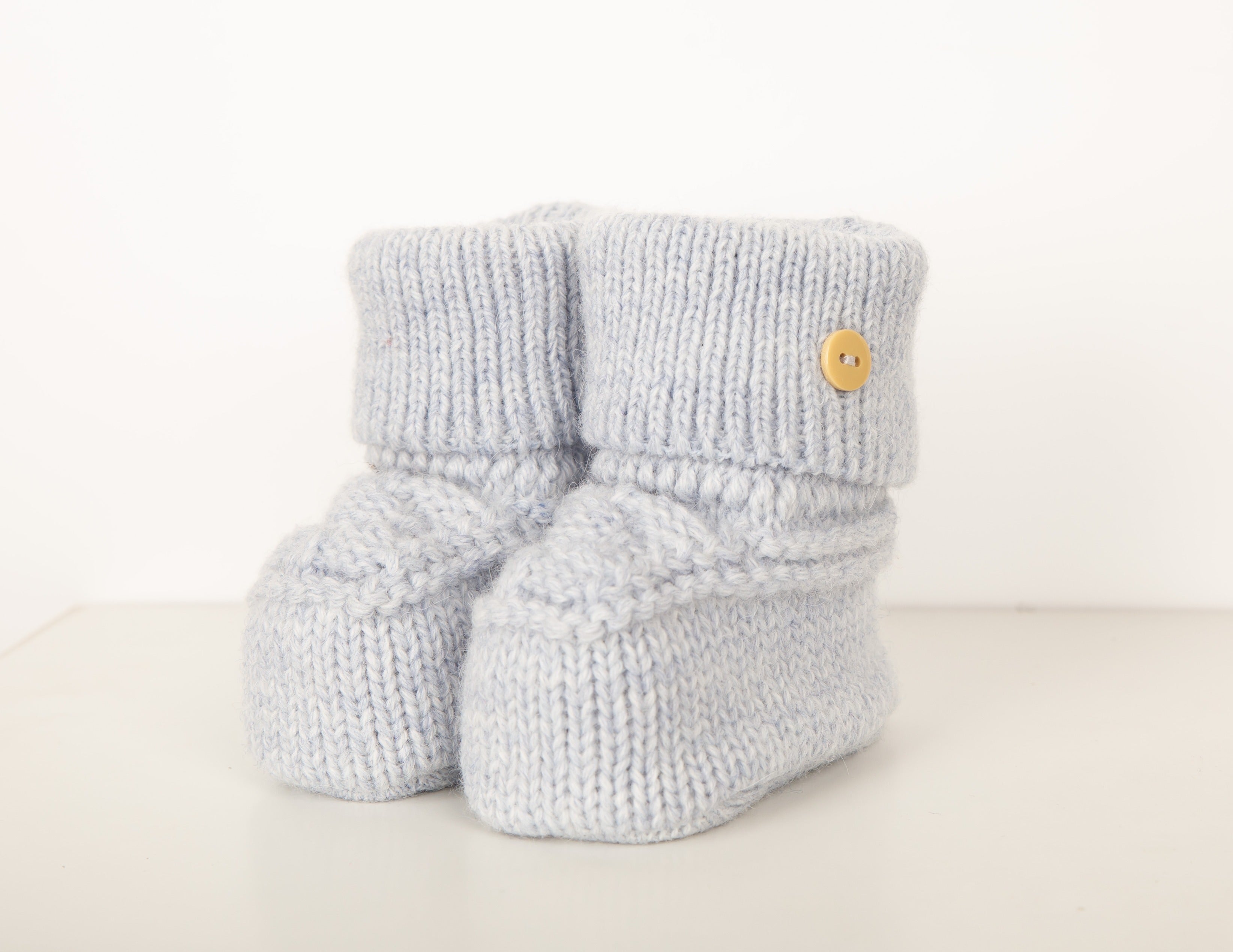 Sky Knitted Bootie with Button