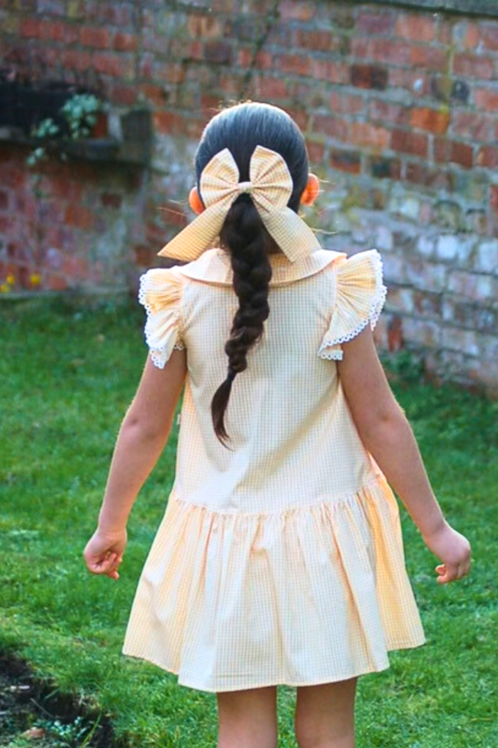 Yellow Gingham Bow Hair Clip